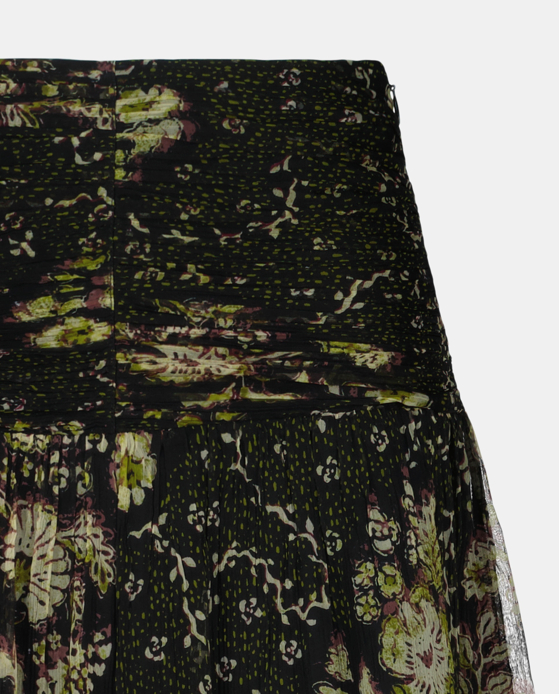 Saia Curta Estampada com Nó Preto-5