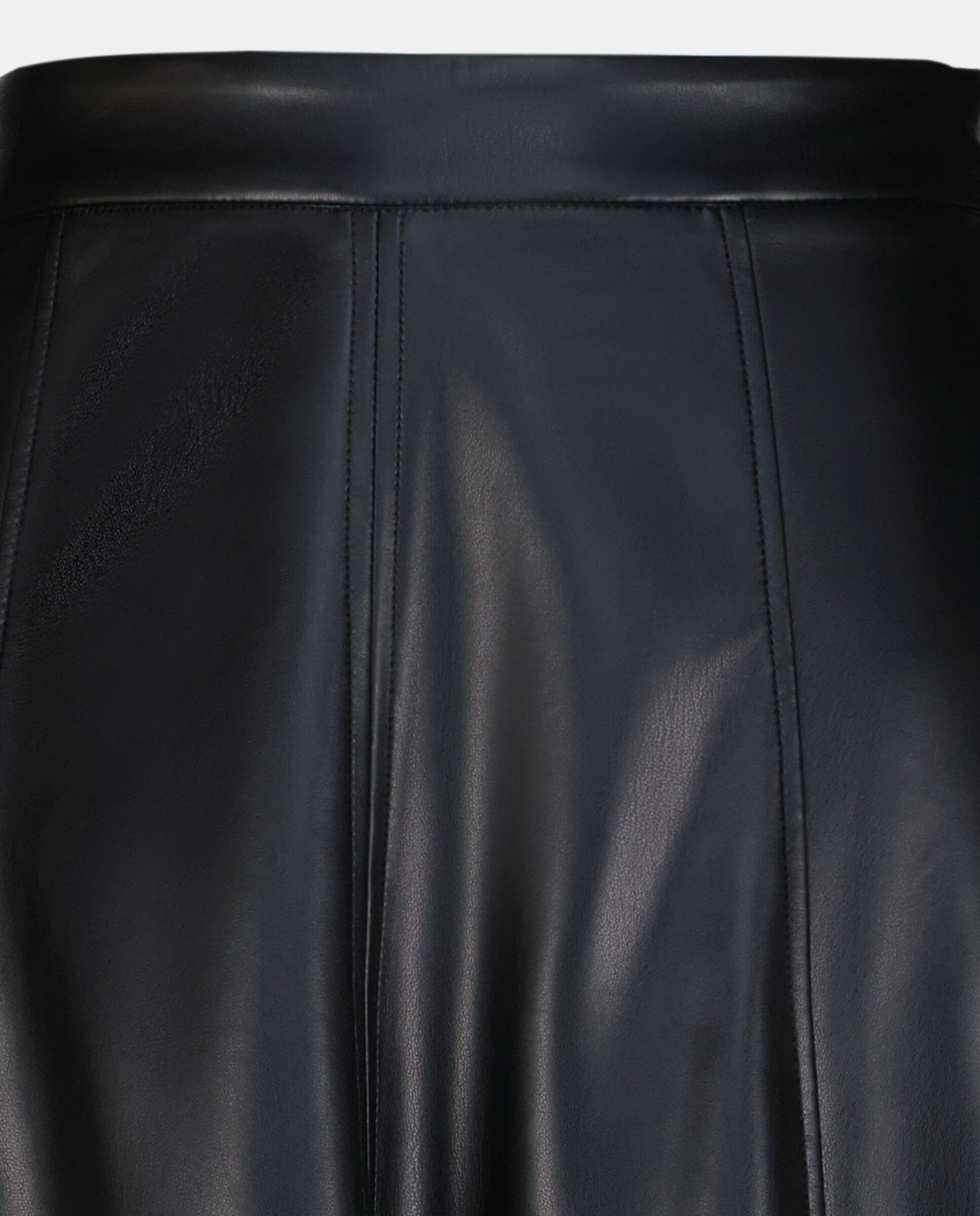 Saia midi com efeito de pele Preto-5