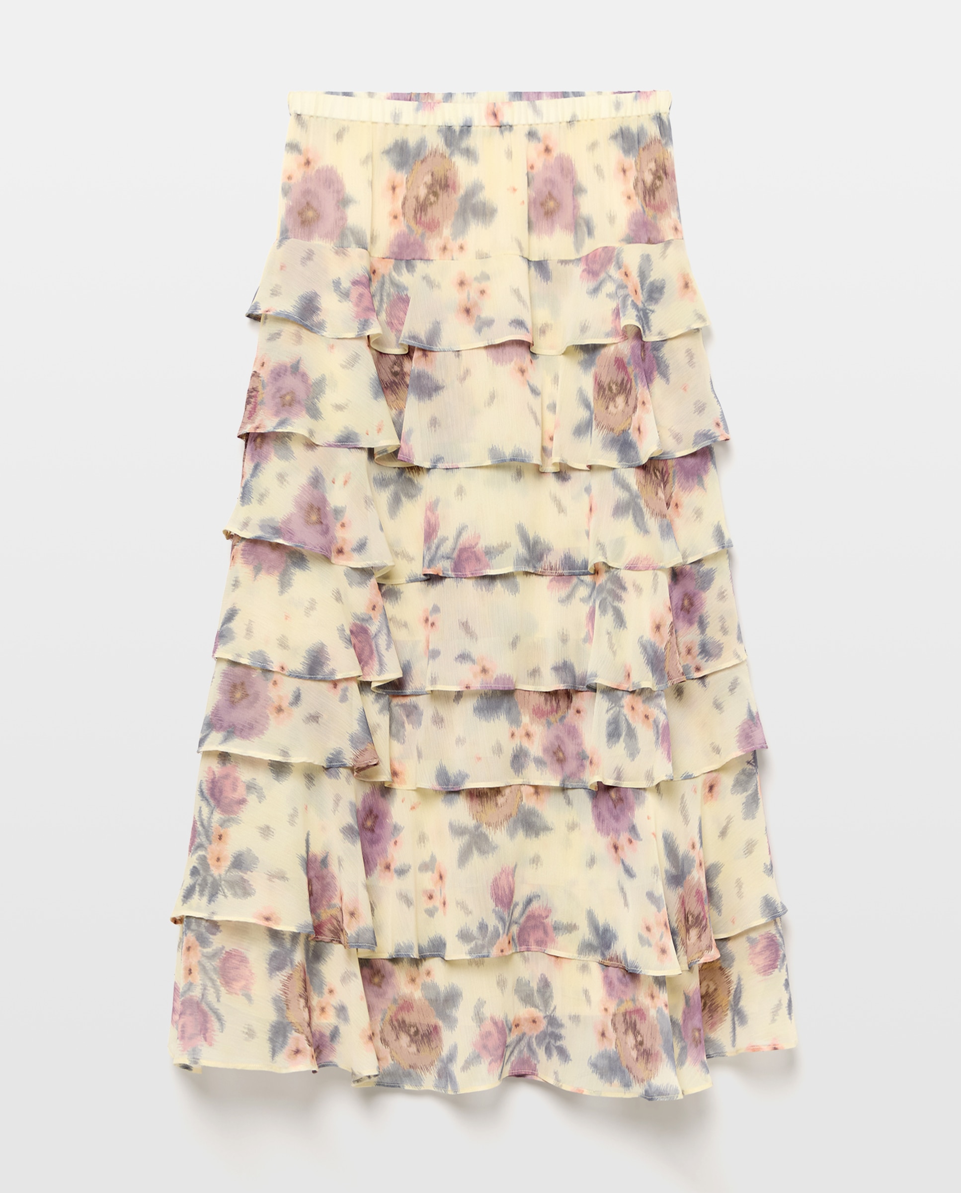 Saia Midi com Folhos Branco-4
