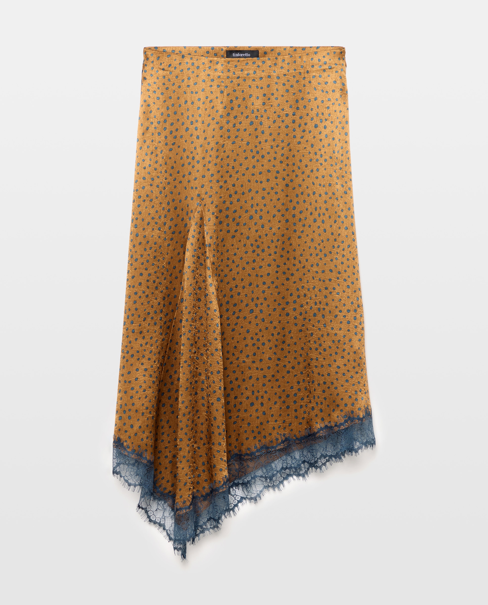 Saia às Bolinhas com Renda 770 Terracota-4