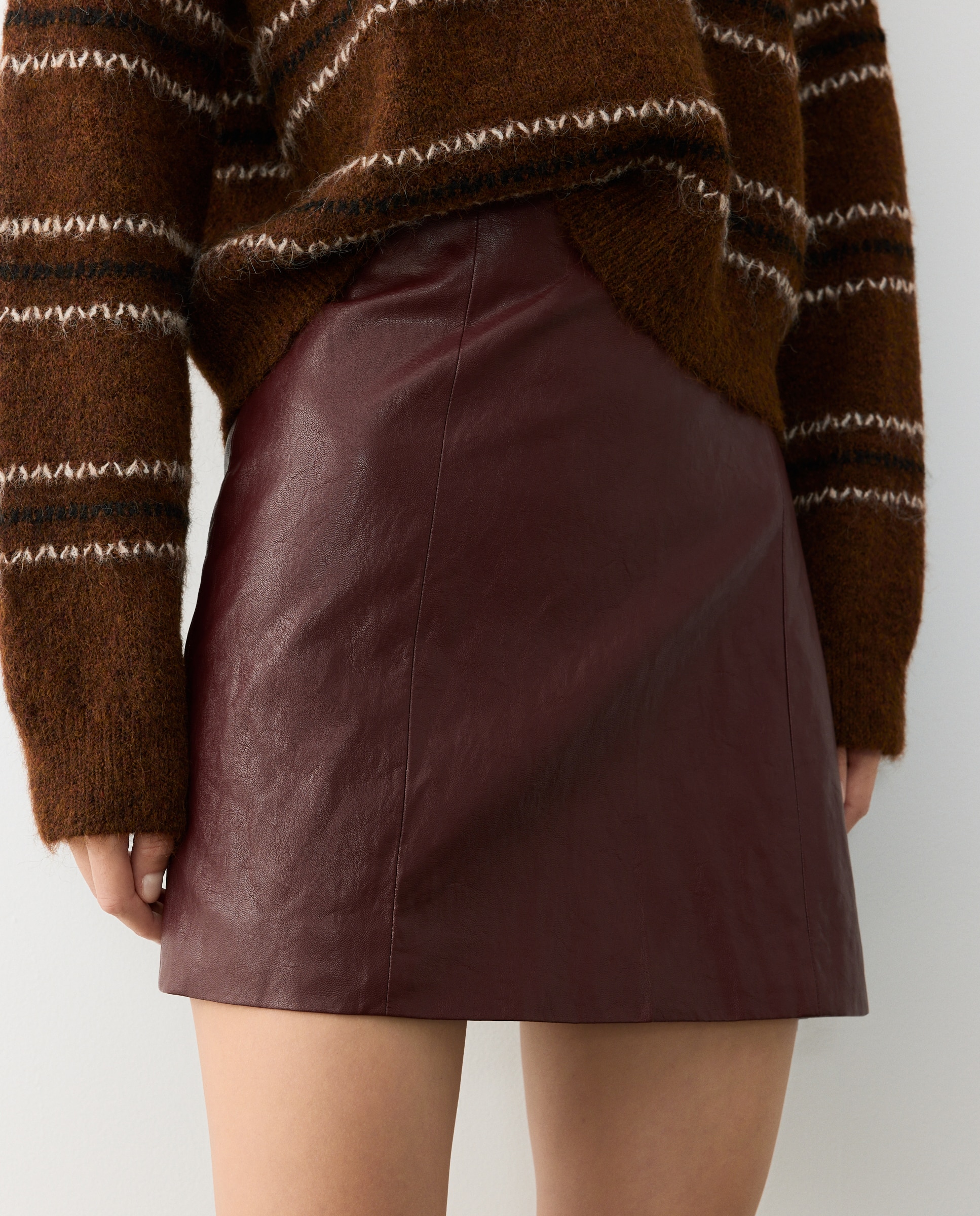 Falda corta efecto piel de mujer - Tintoretto - 291 Berenjena 291 Berenjena-2