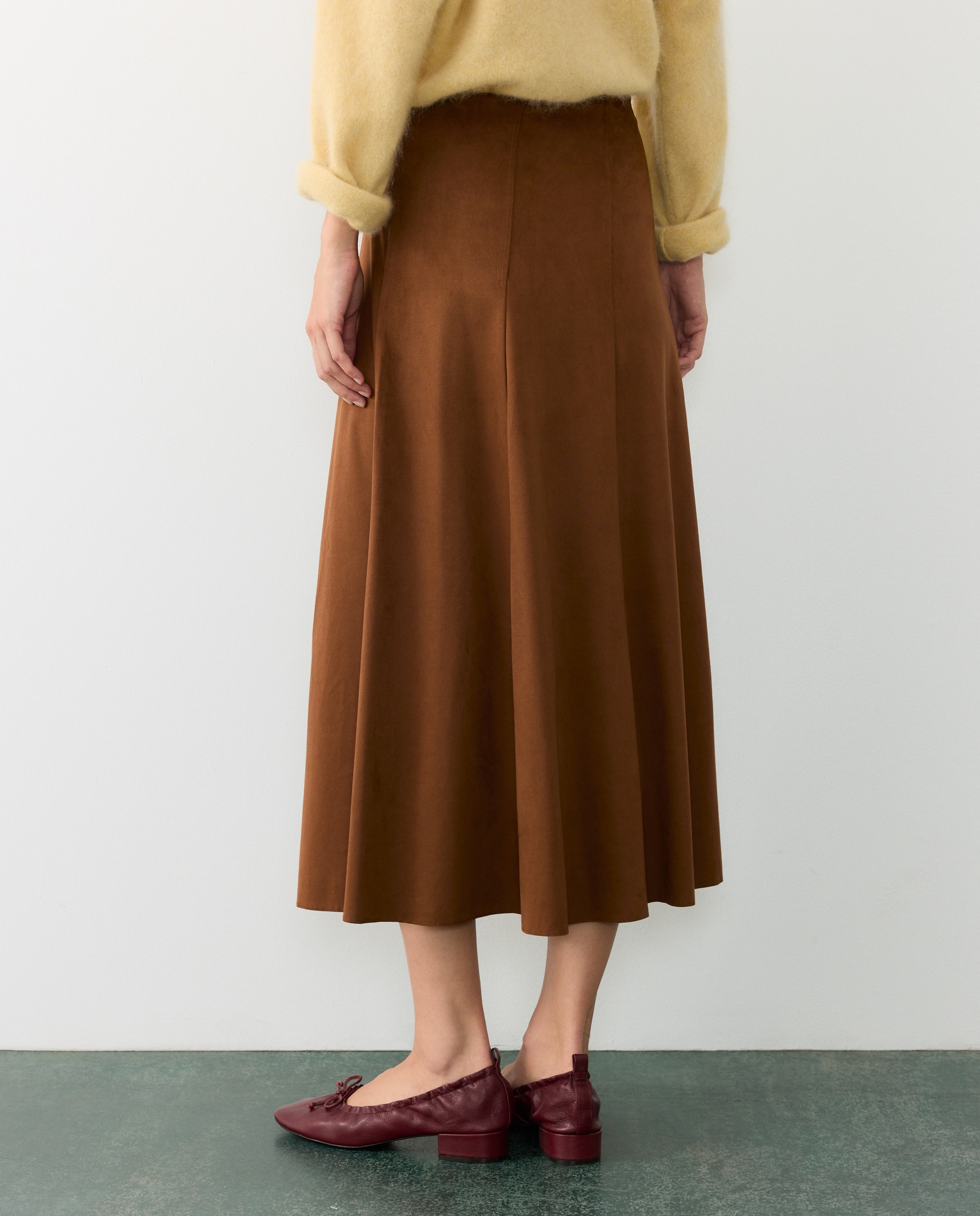 Falda midi antelina - Tintoretto - 730 Camel 730 Camel-3