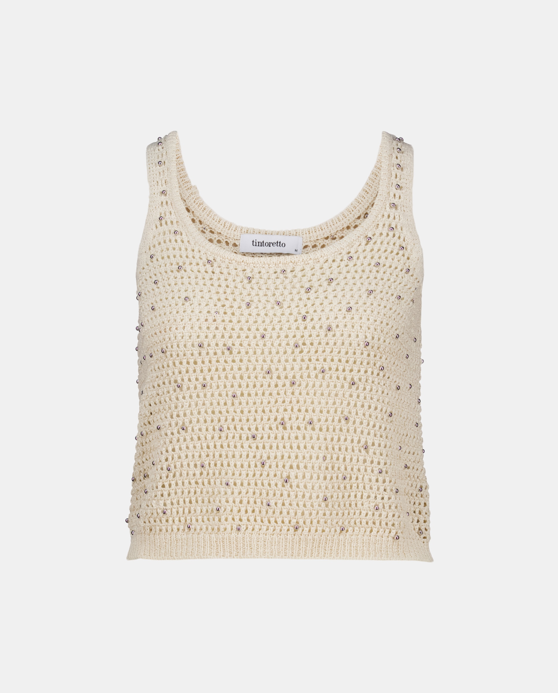 Camisola de malha lisa sem mangas 120 Cru-4