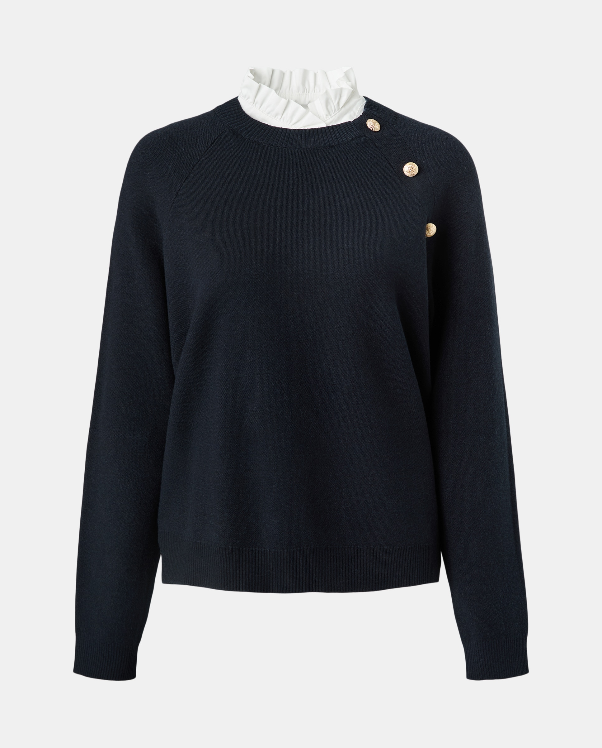 Camisola de Malha com Folho Desmontável Azul-marinho-5