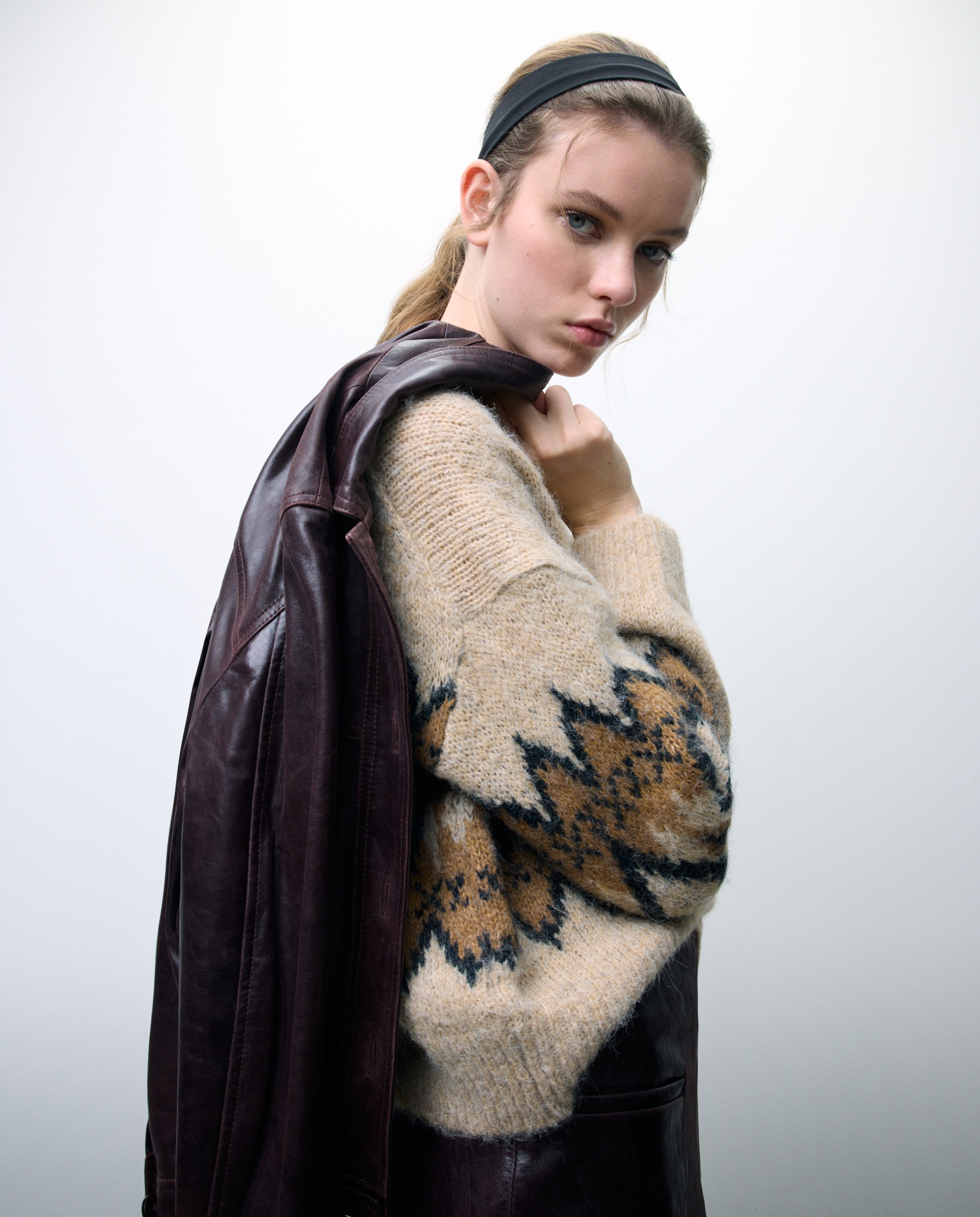 Imagem 0 de Camisola de malha jacquard com manga comprida