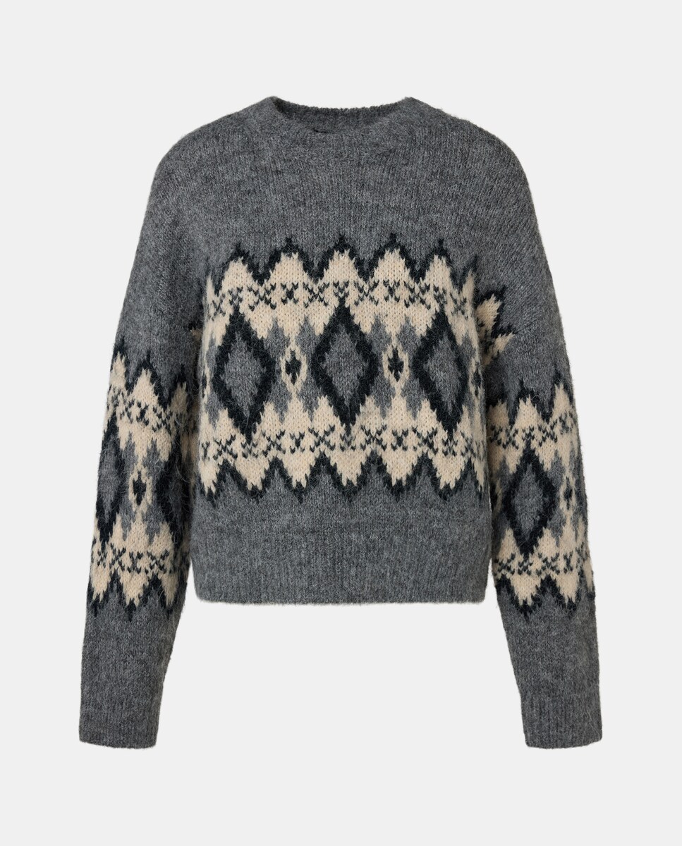 Imagem 0 de Camisola de malha jacquard com manga comprida