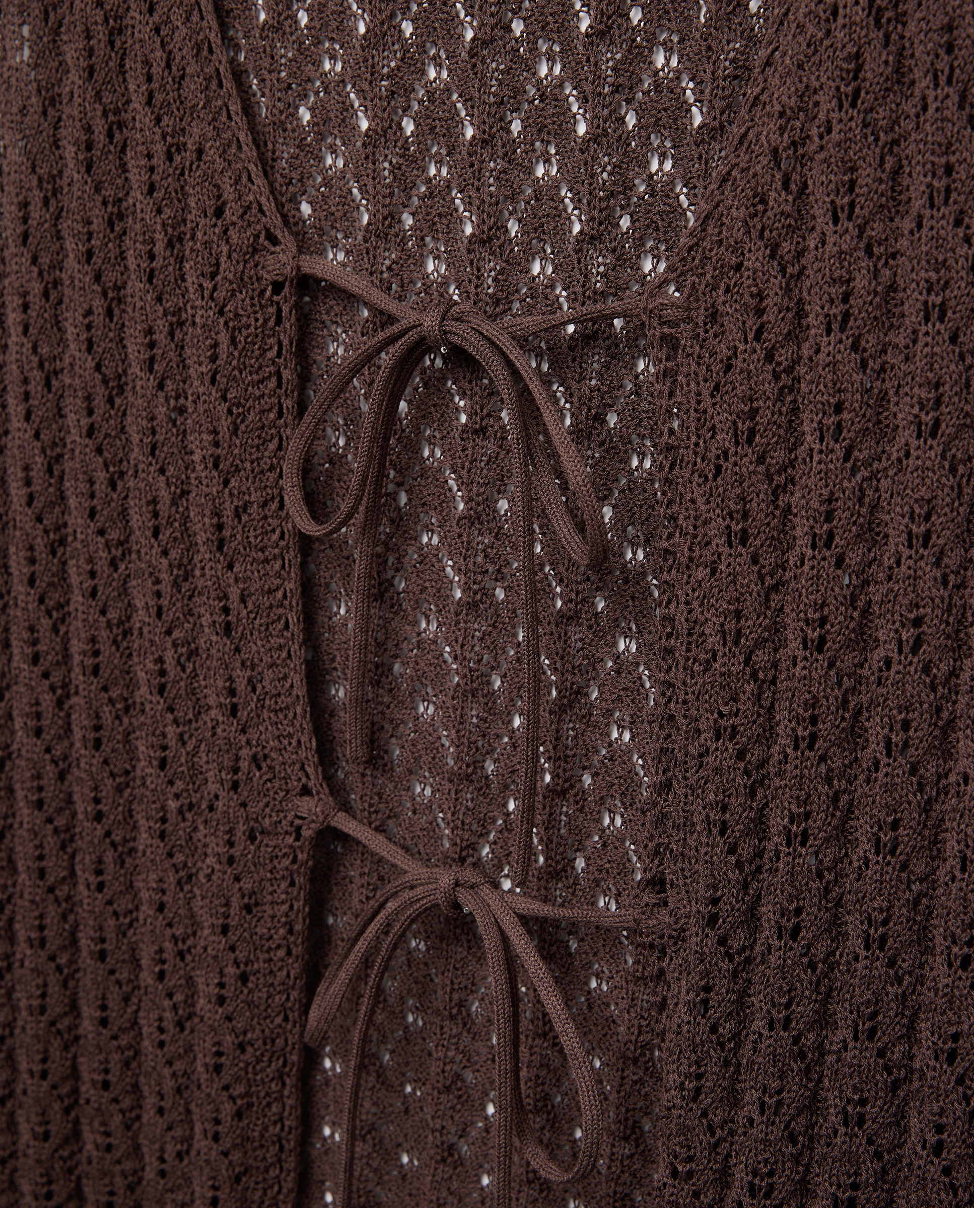 Colete de Crochet Castanho-5