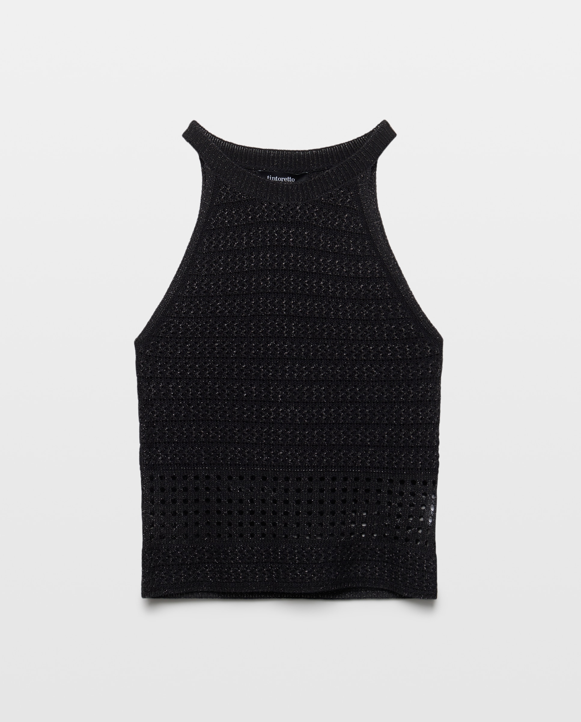 Top Halter com Franjas Preto-5