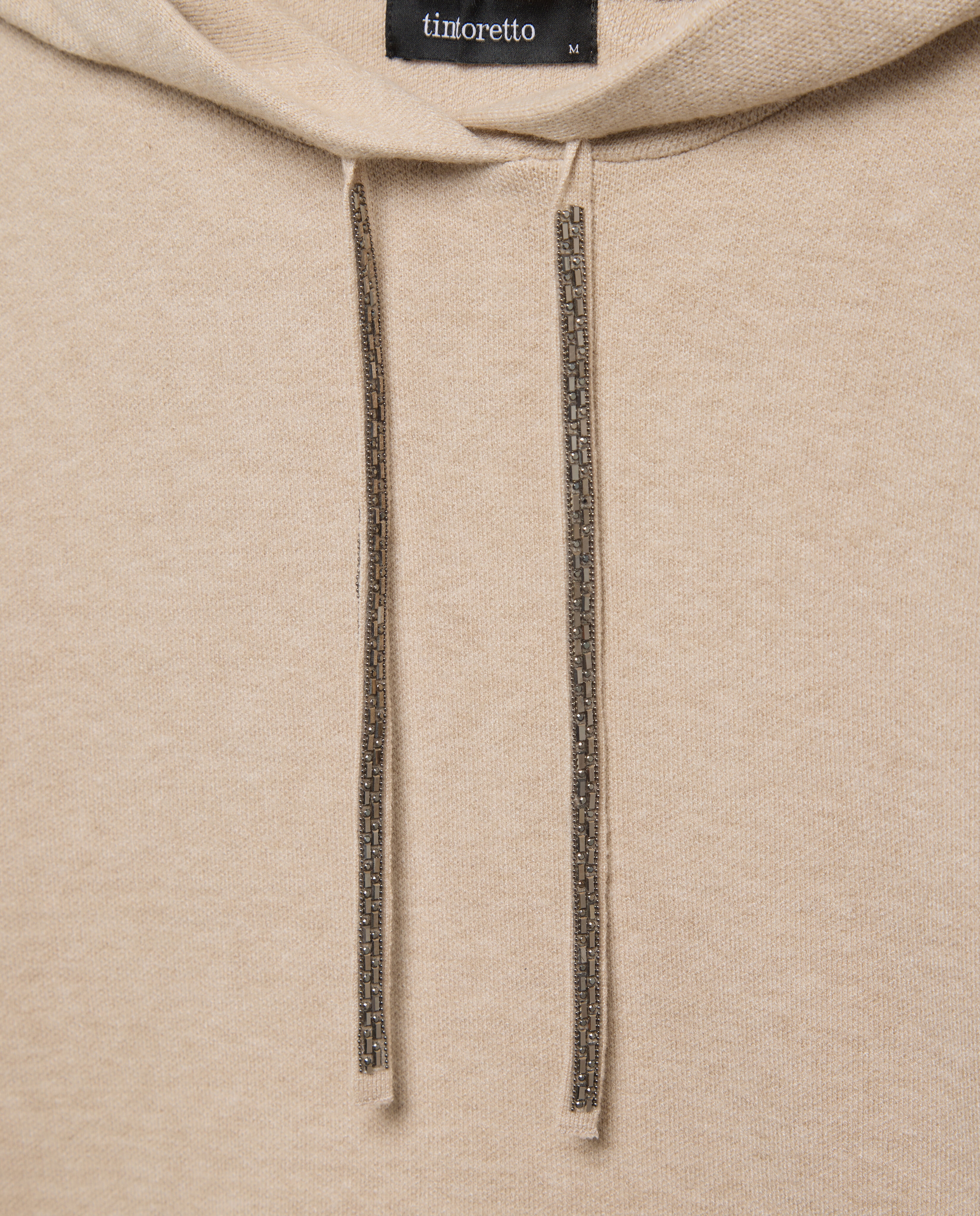 Suéter de mujer combinado capucha - Tintoretto - Beige Beige-5