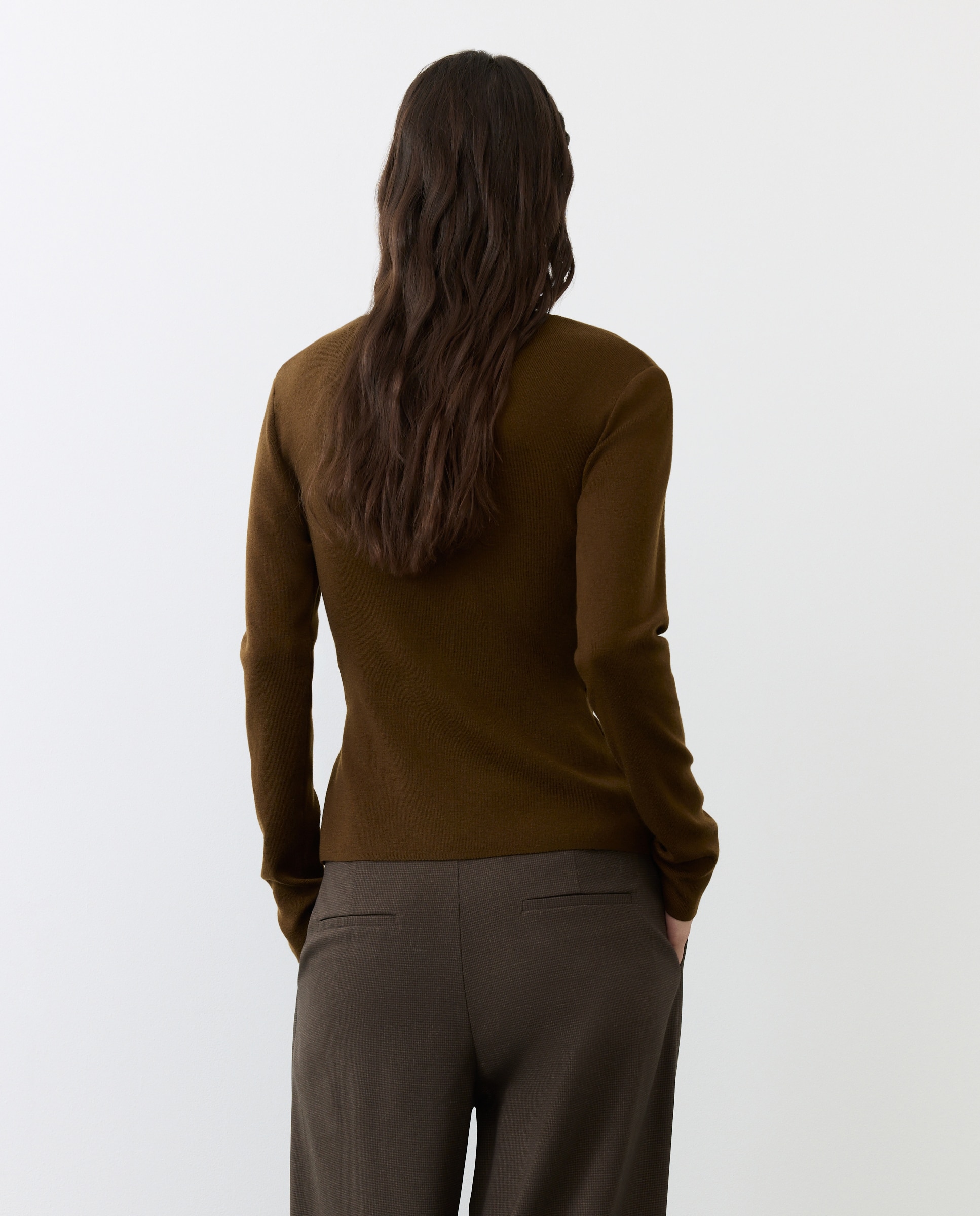 Jersey de mujer cruzado con frunce - Tintoretto - 560 Oliva 560 Oliva-3