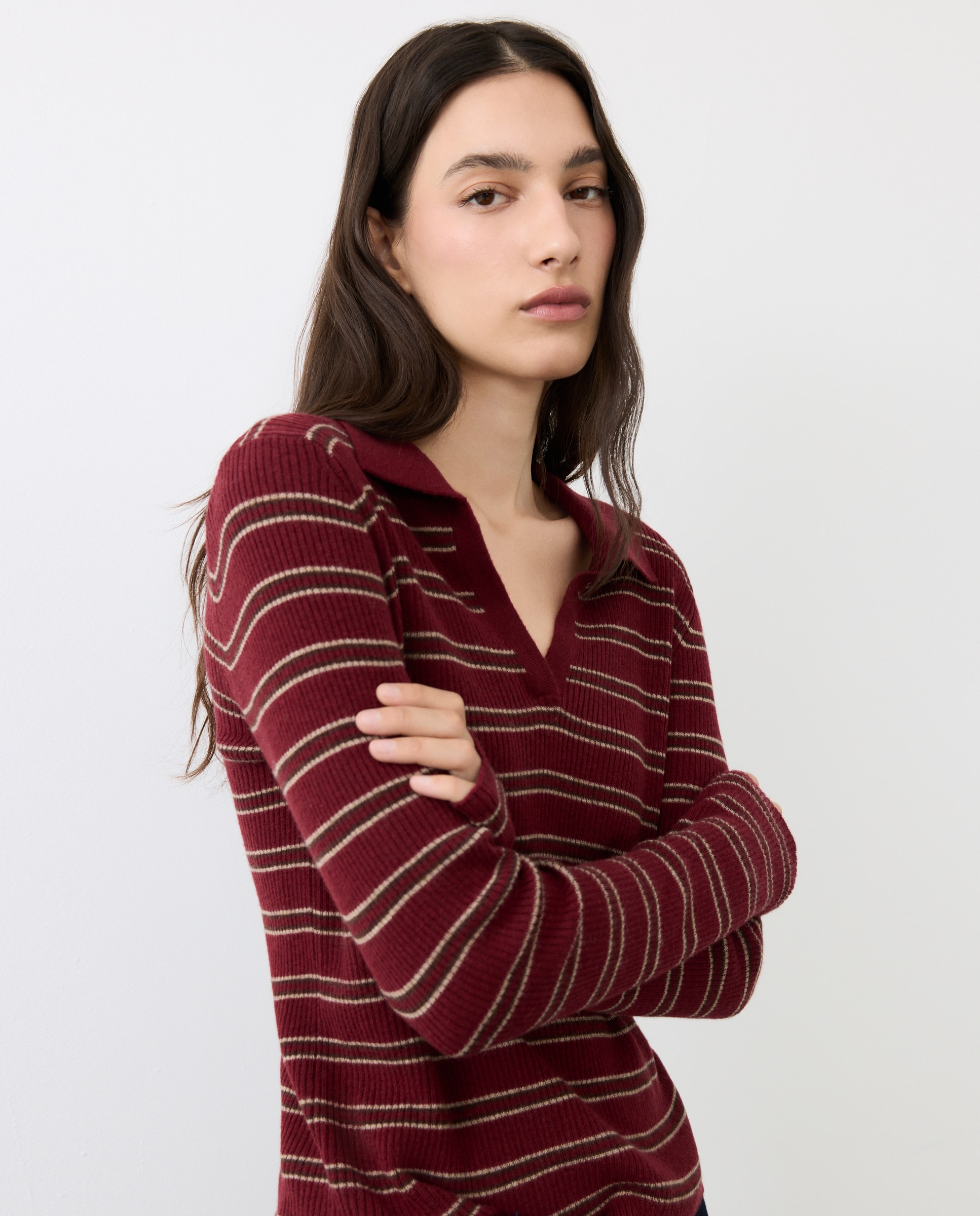 Imagen 2 de Jersey de mujer de manga larga con cuello polo - Tintoretto - Rojo Rojo