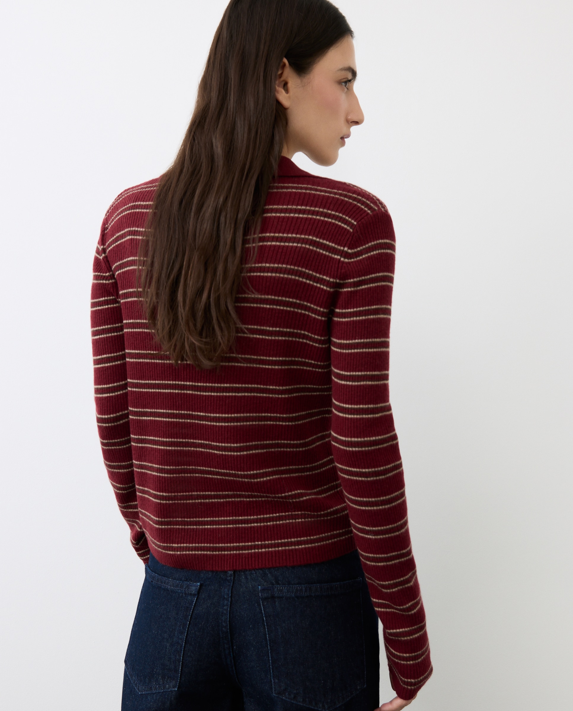 Imagen 3 de Jersey de mujer de manga larga con cuello polo - Tintoretto - Rojo Rojo