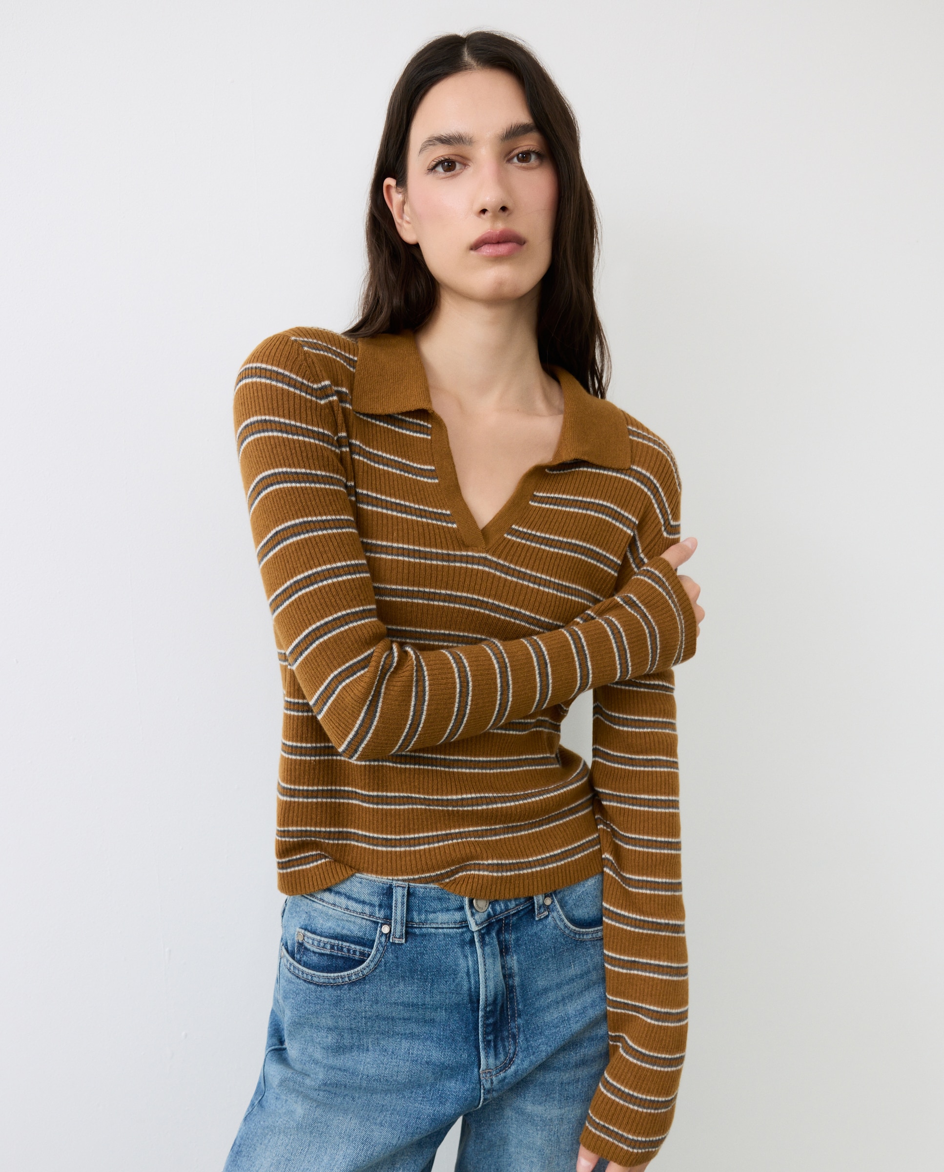 Imagen 1 de Jersey de mujer de manga larga con cuello polo - Tintoretto - Verde Verde