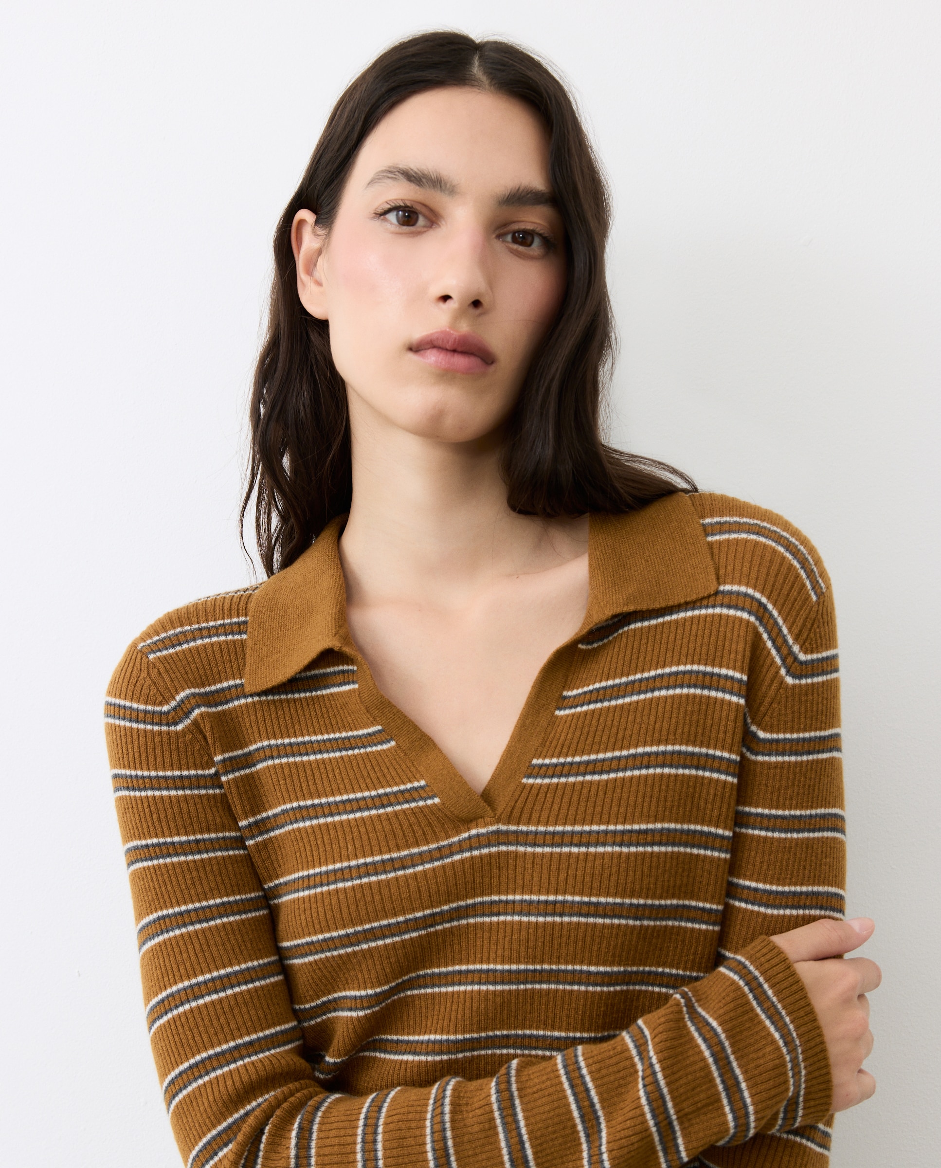 Imagen 4 de Jersey de mujer de manga larga con cuello polo - Tintoretto - Verde Verde