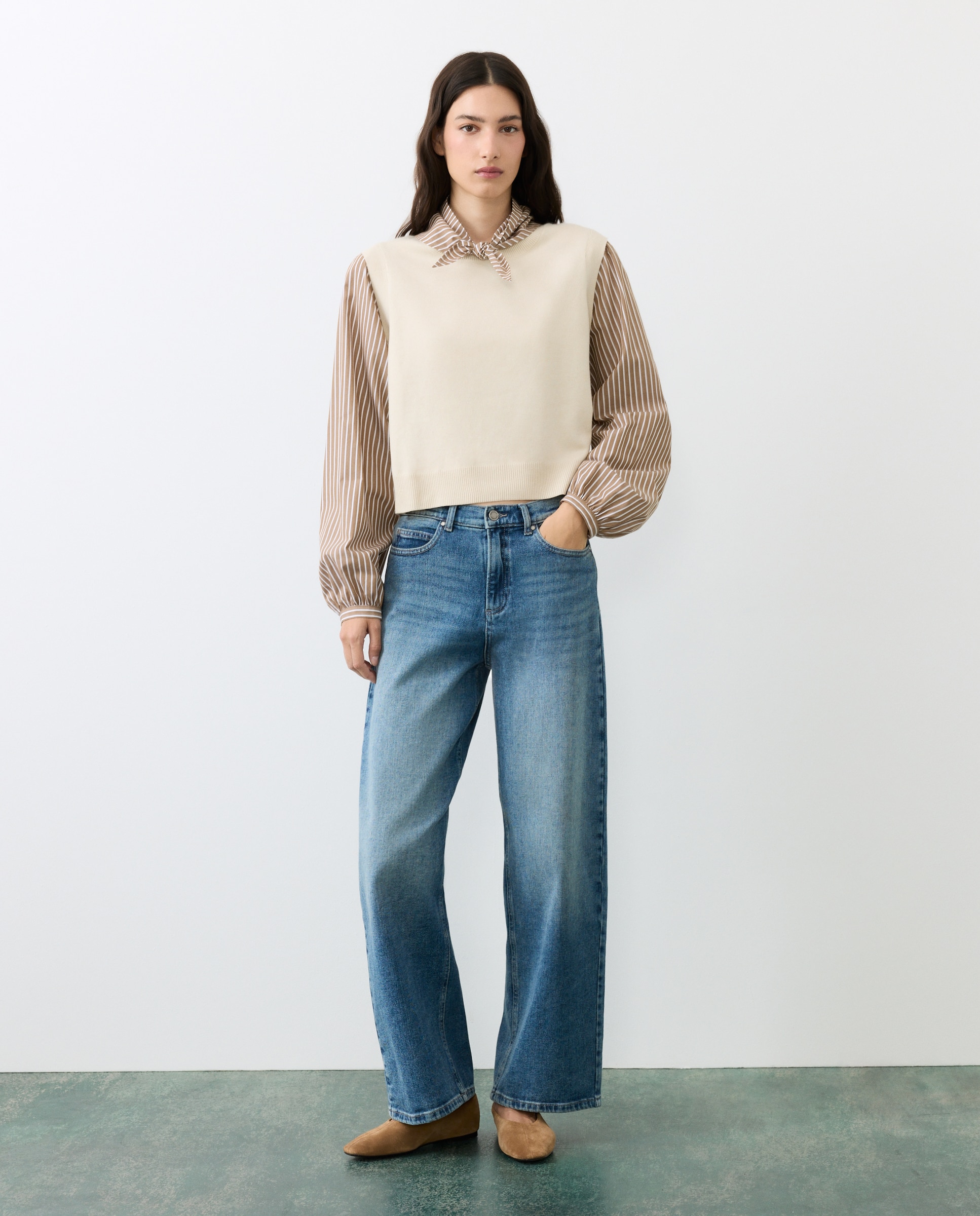 Jersey combinado de mujer - Tintoretto - 150 Vainilla 150 Vainilla-2