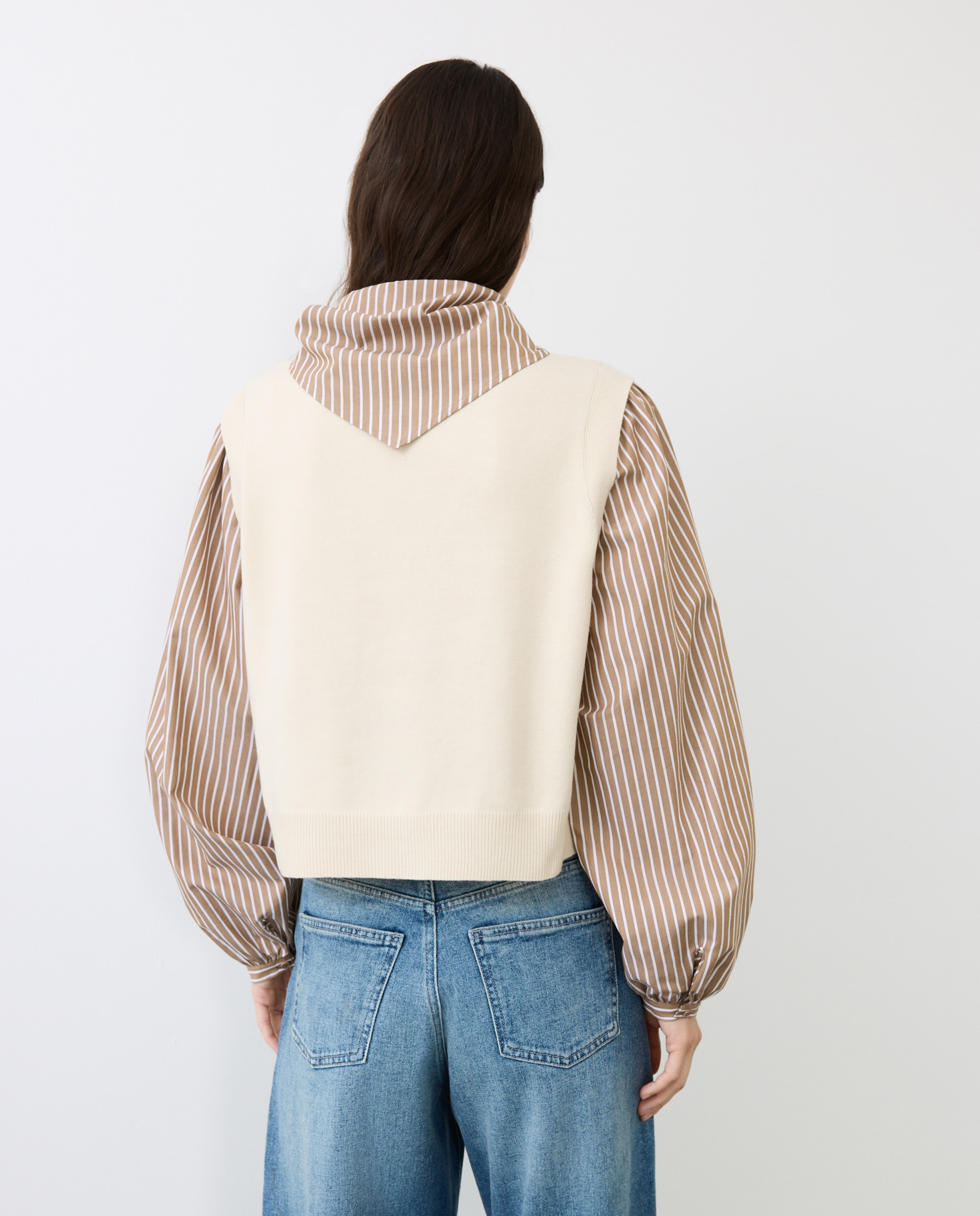 Jersey combinado de mujer - Tintoretto - 150 Vainilla 150 Vainilla-3