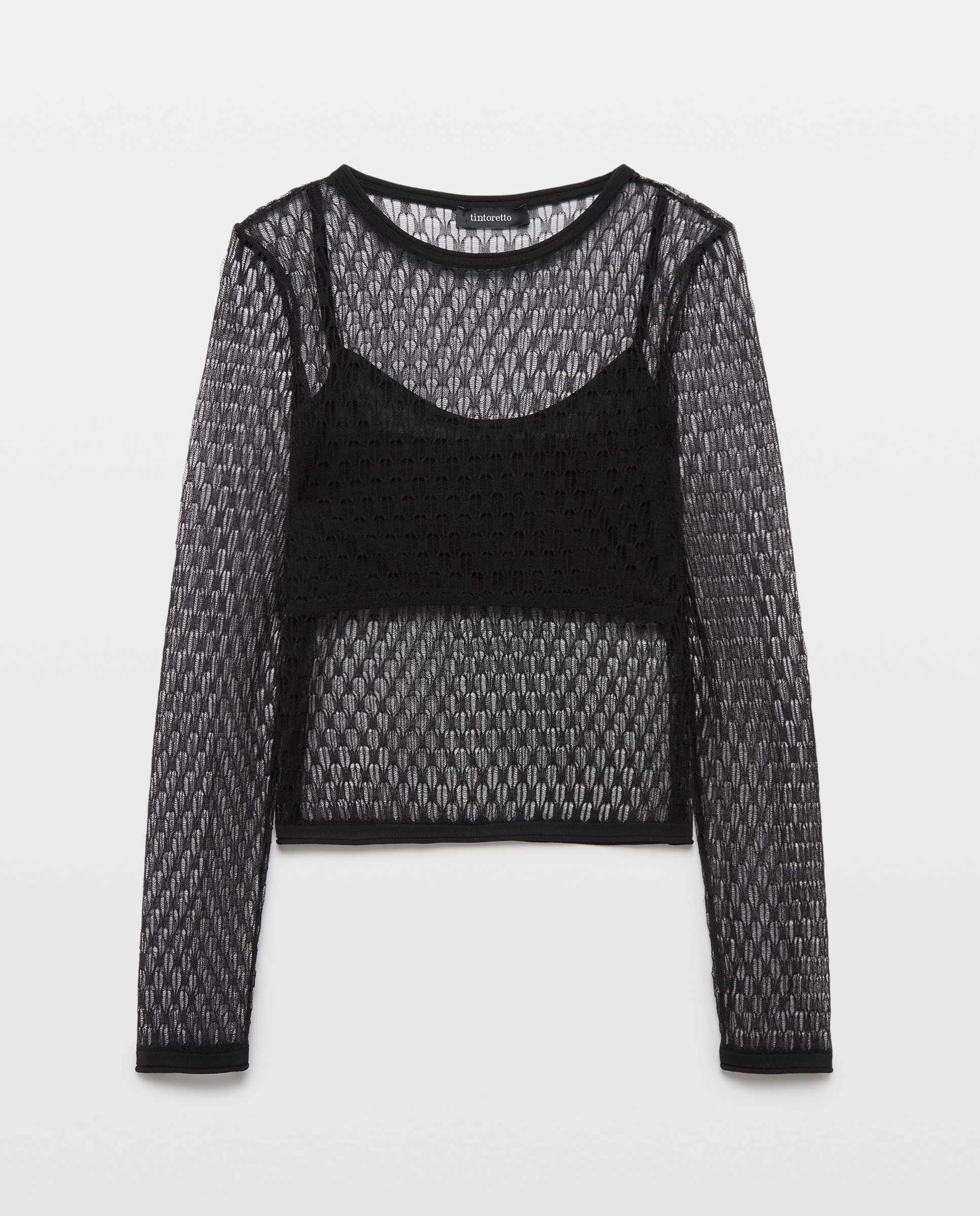 Imagen 5 de Jersey de mujer con transparencia y top - Tintoretto - Negro Negro