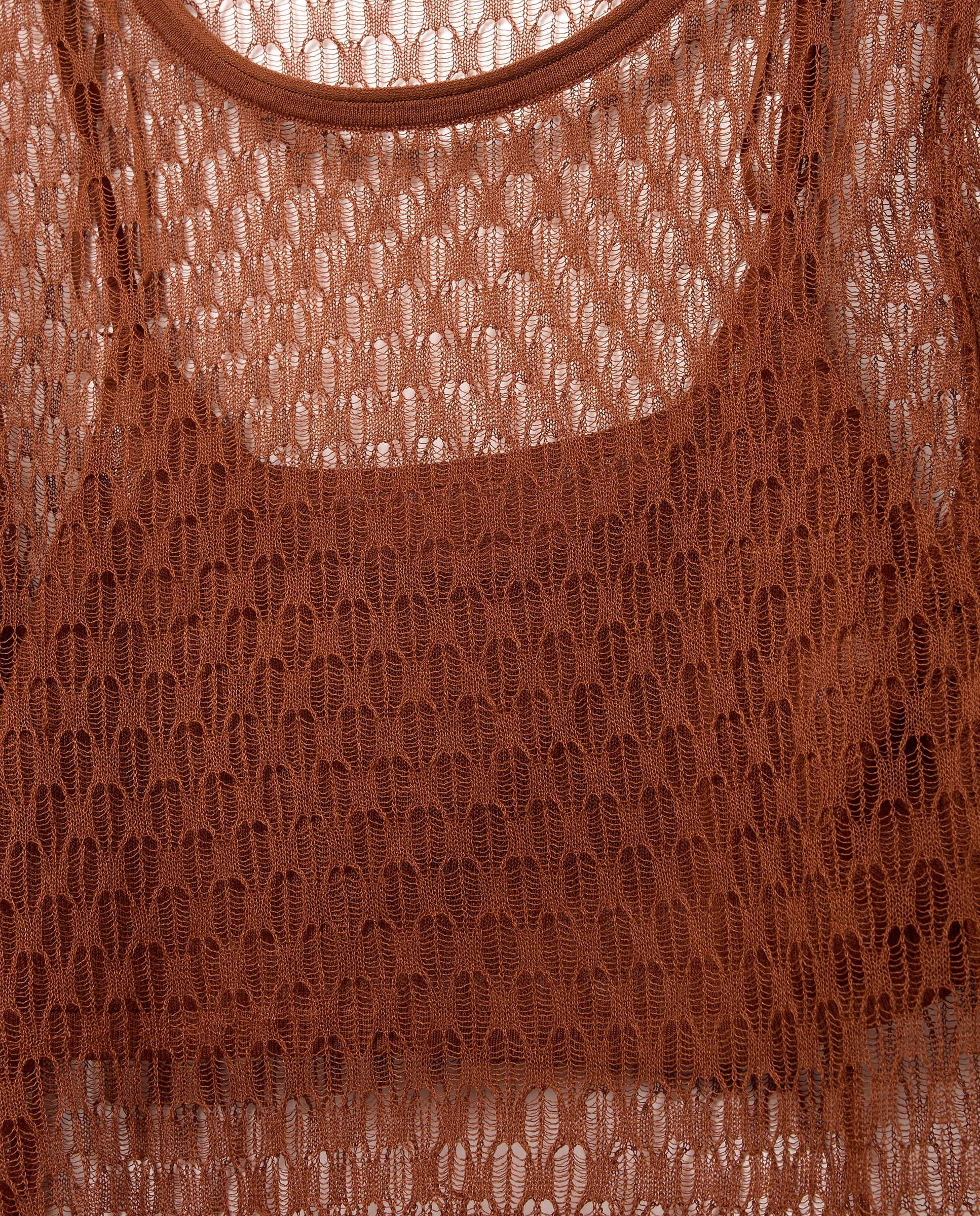 Camisola de Malha com Transparência e Top 770 Terracota-6