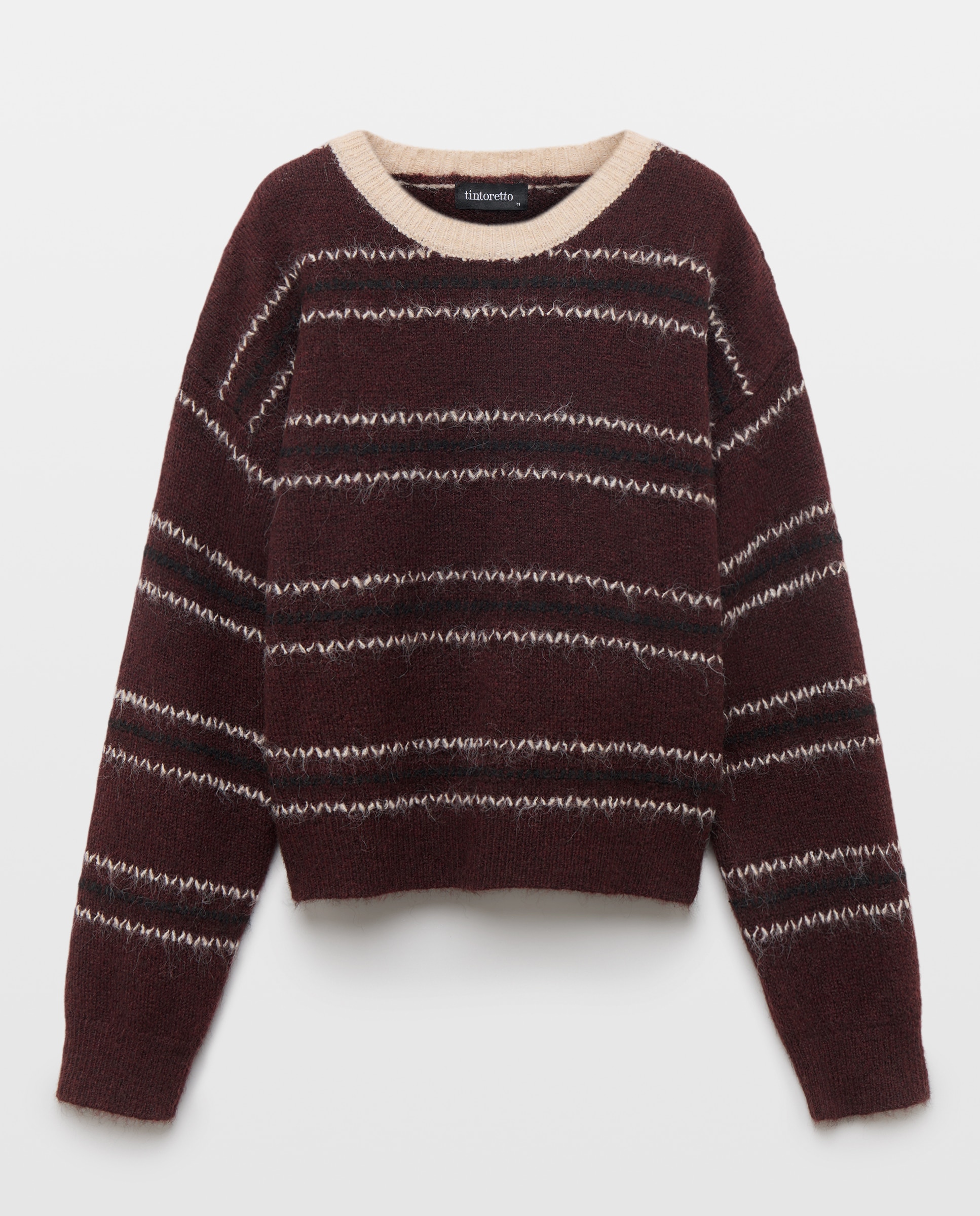 Imagem 0 de Camisola de Malha com Estampado às Riscas e Fantasia