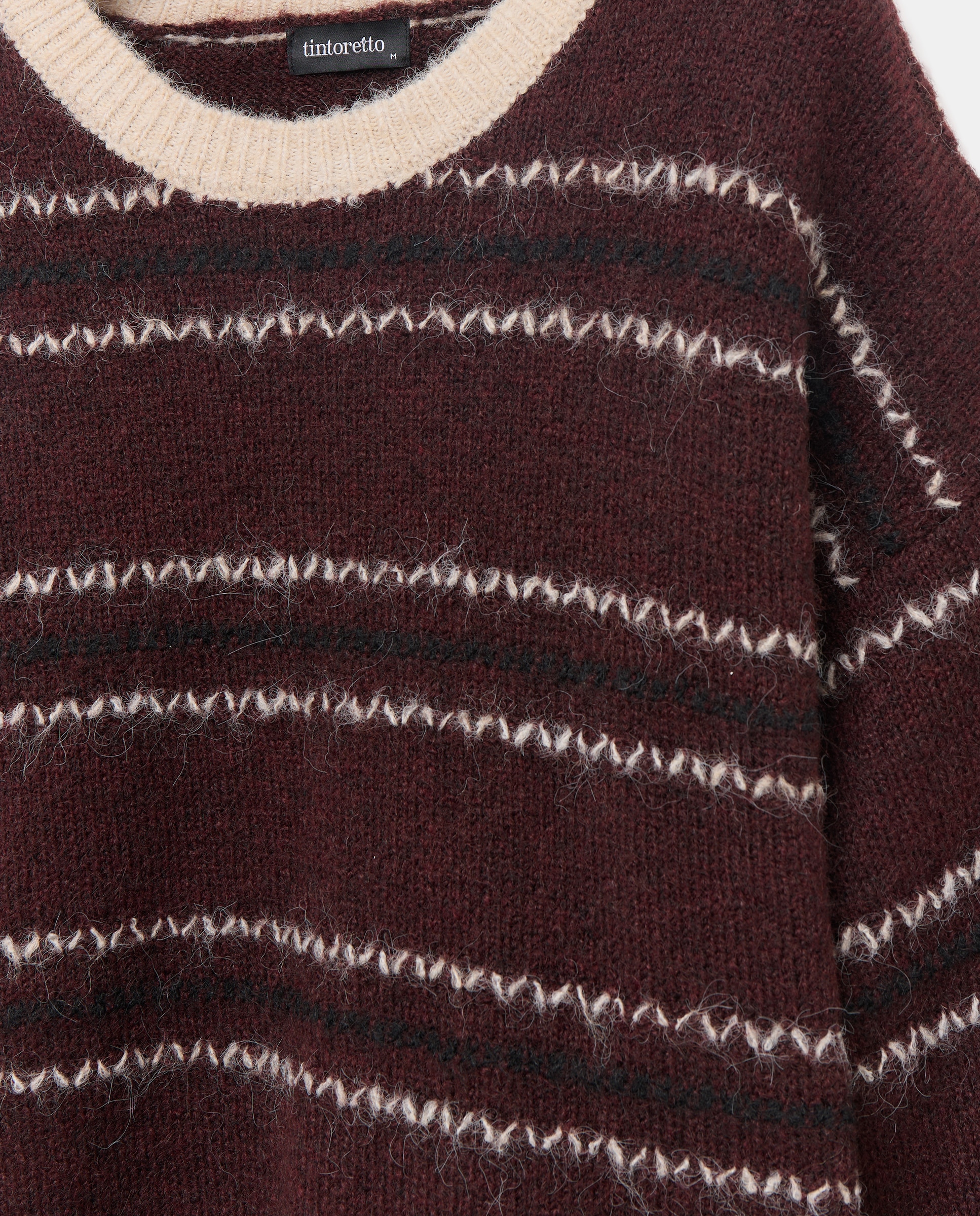 Camisola de Malha com Estampado às Riscas e Fantasia Roxo-2