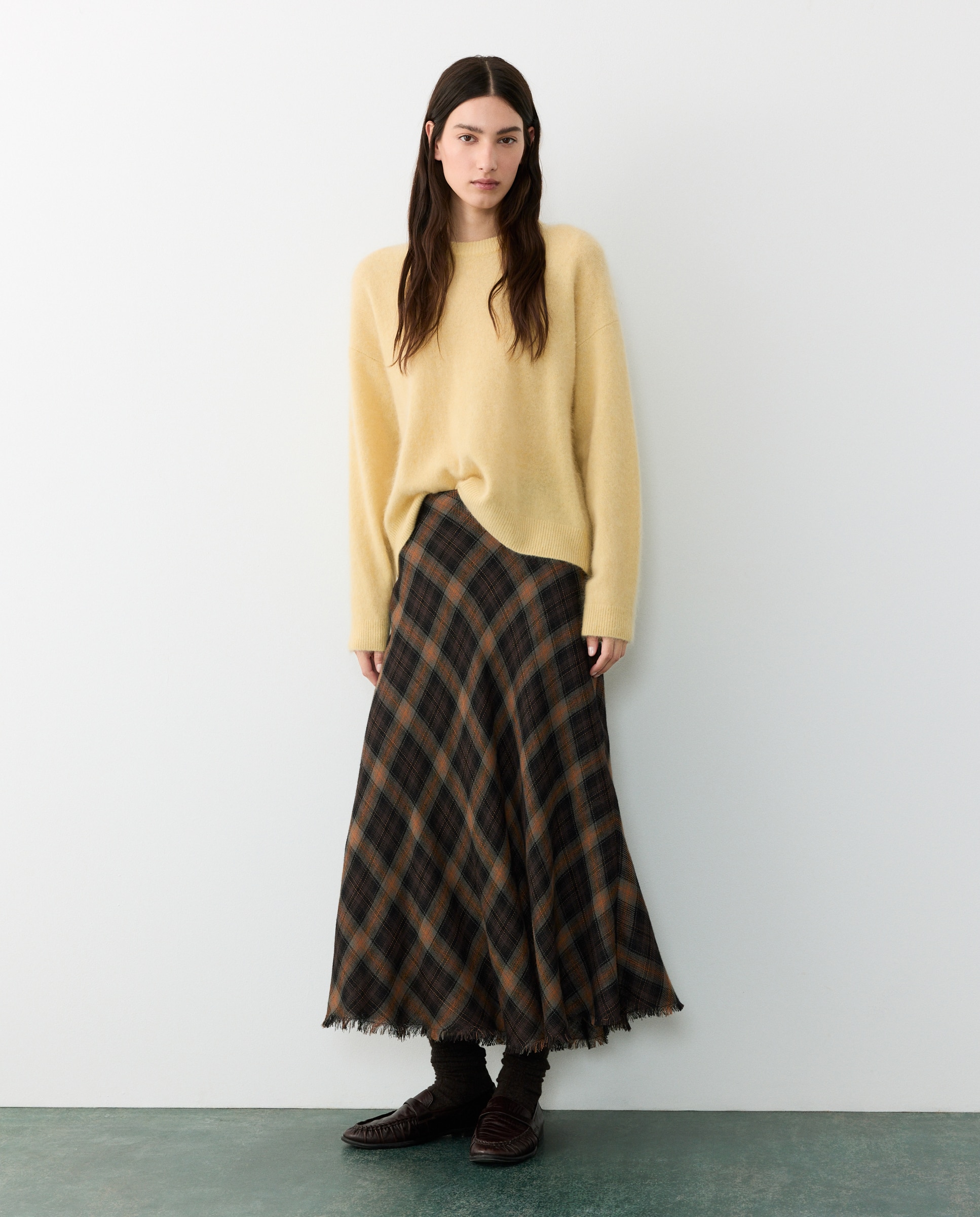 Suéter de mujer liso de cuello caja - Tintoretto - 310 Amarillo claro 310 Amarillo claro-3