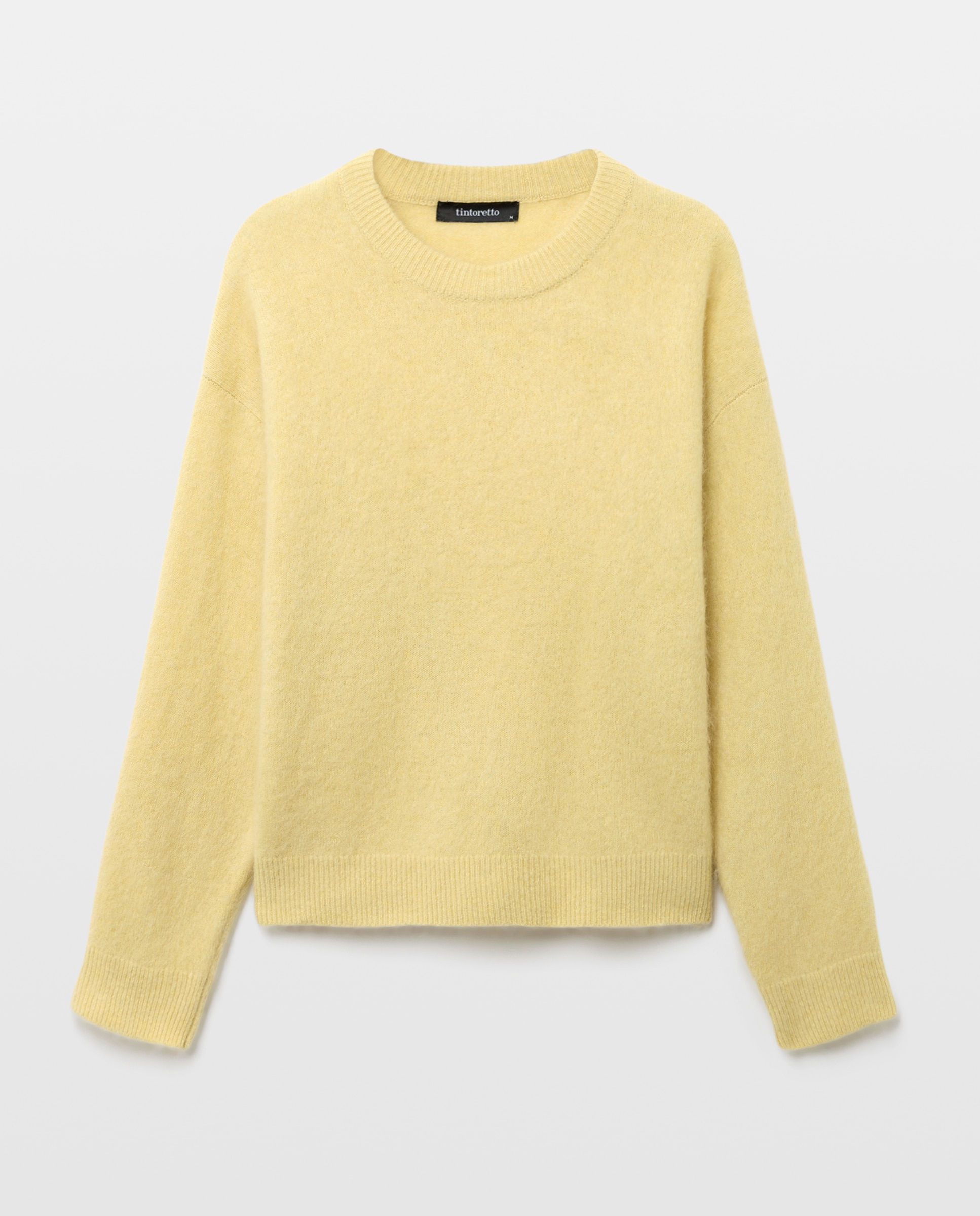 Suéter de mujer liso de cuello caja - Tintoretto - 310 Amarillo claro 310 Amarillo claro-4