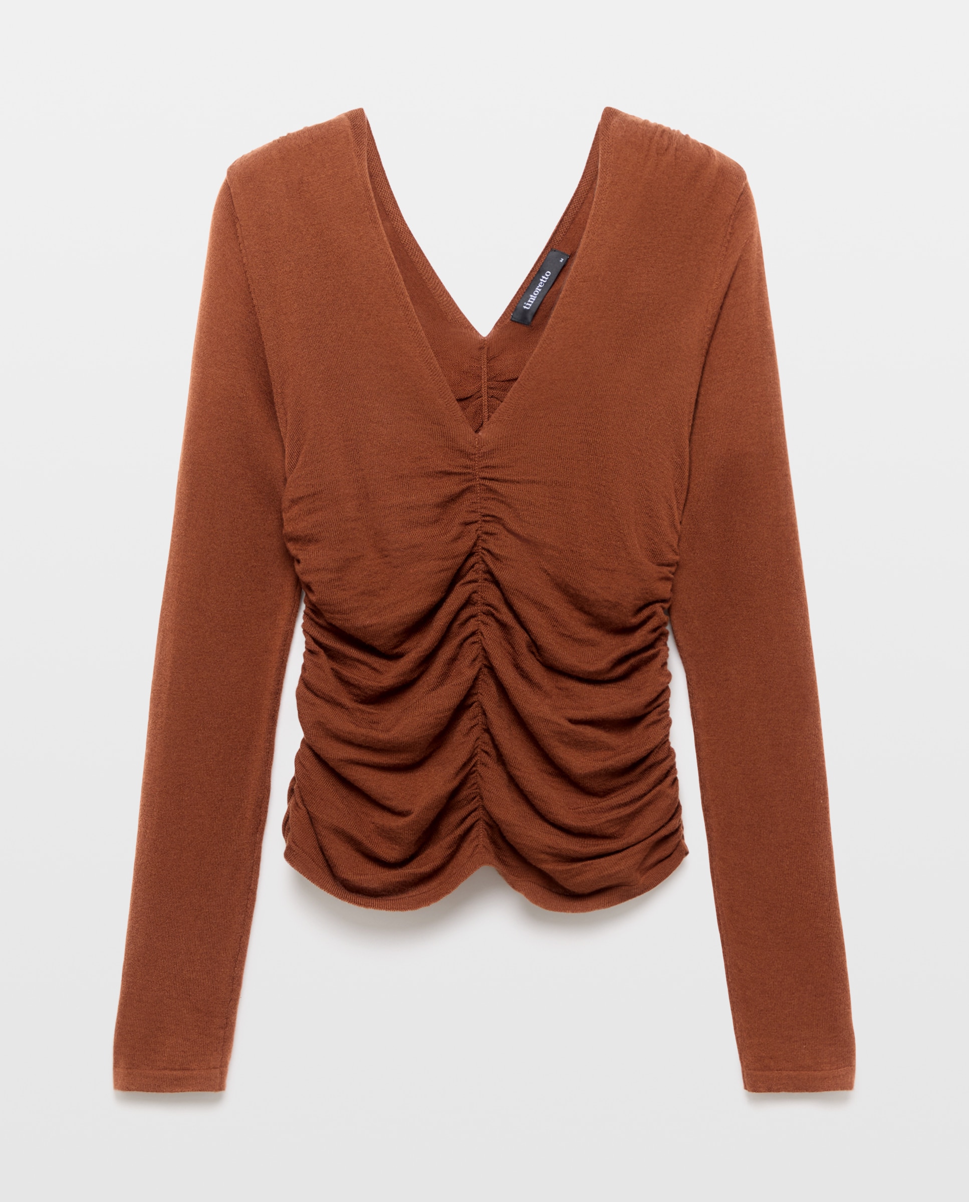 Jersey liso de manga francesa de mujer - Tintoretto - 770 Terracota 770 Terracota-1