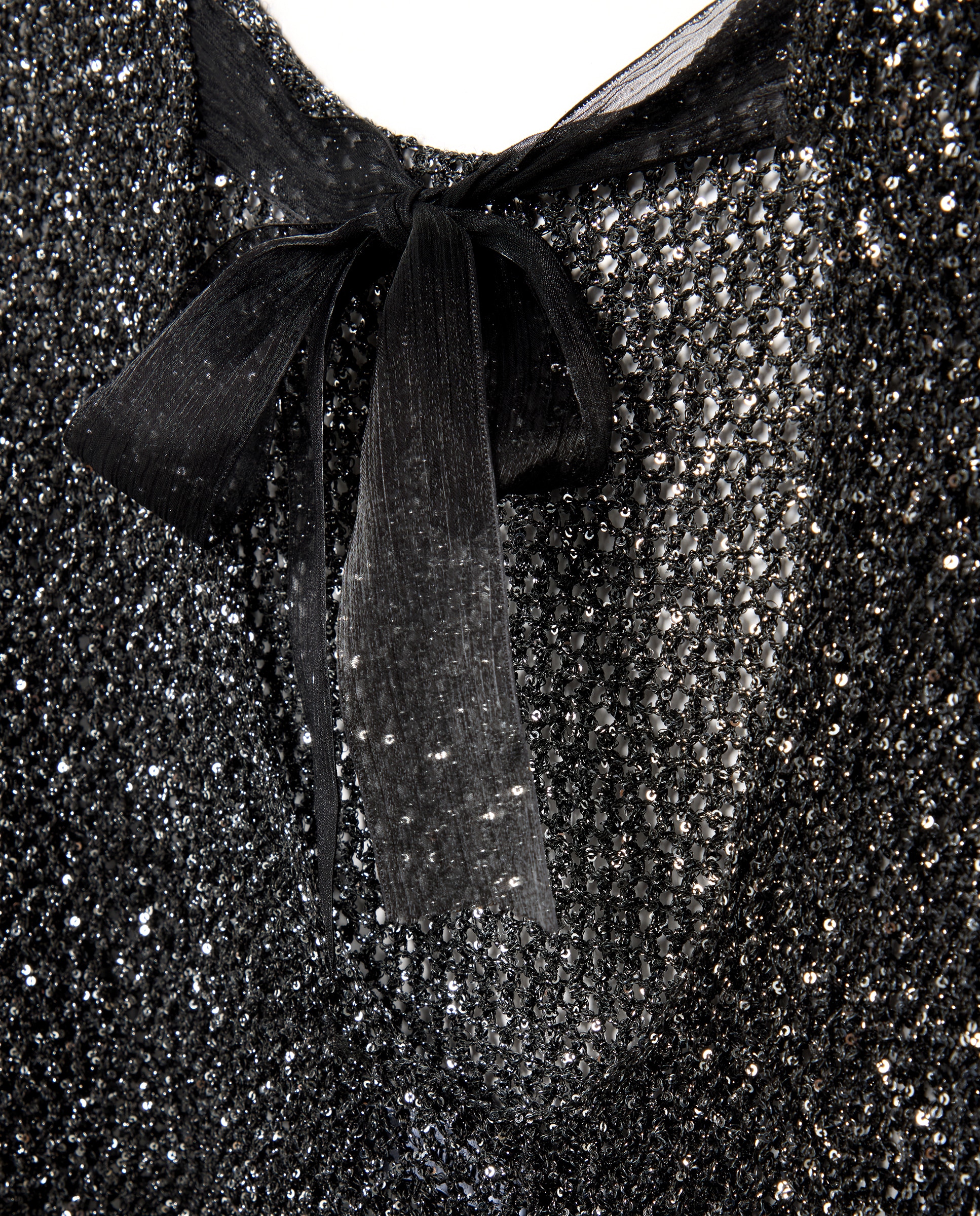 Jersey de mujer con malla y detalle de lazo - Tintoretto - Negro Negro-7