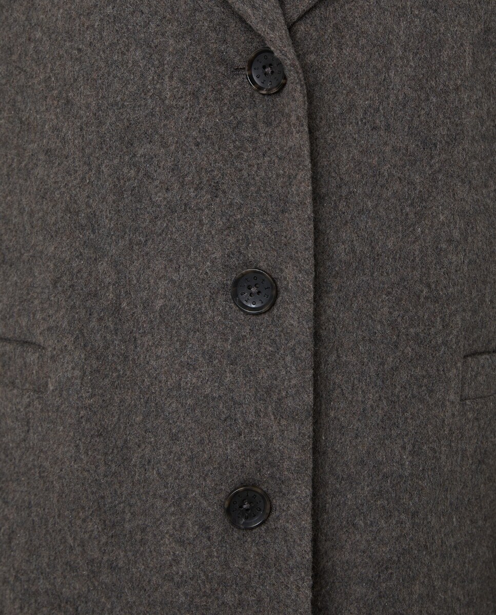 Sobretudo Tipo Blazer com Capuz 820 Cinzento Médio-6