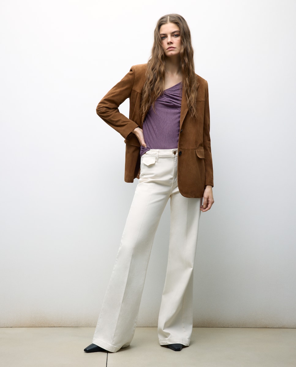 Camisola de Manga Comprida com Nó Roxo-4