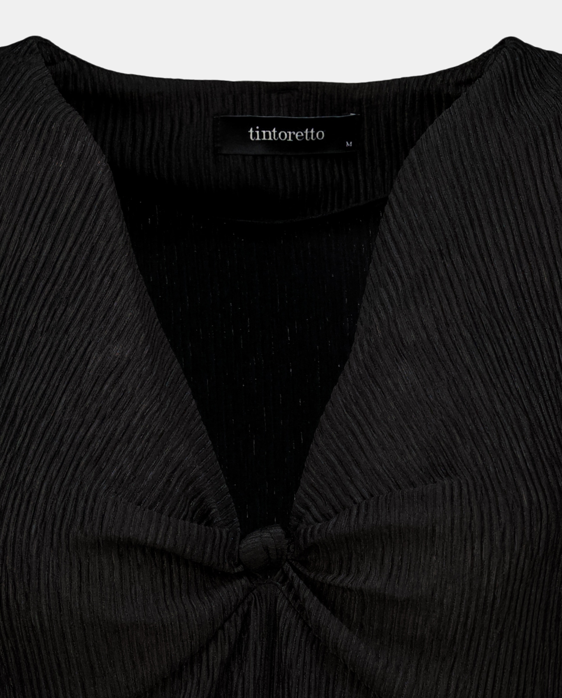 Camisola de Manga Comprida com Nó Preto-5