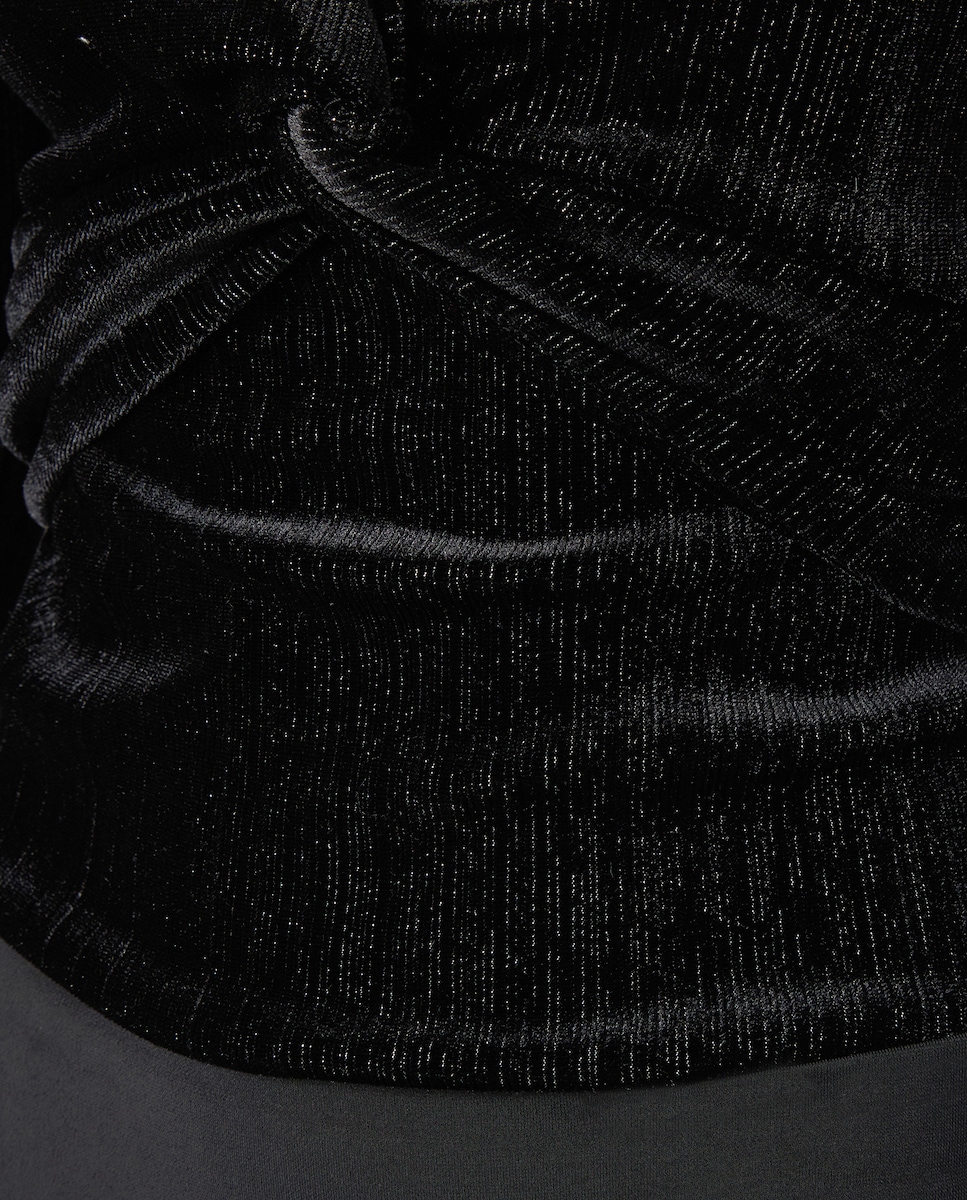 Body de Veludo com Manga Comprida Preto-6