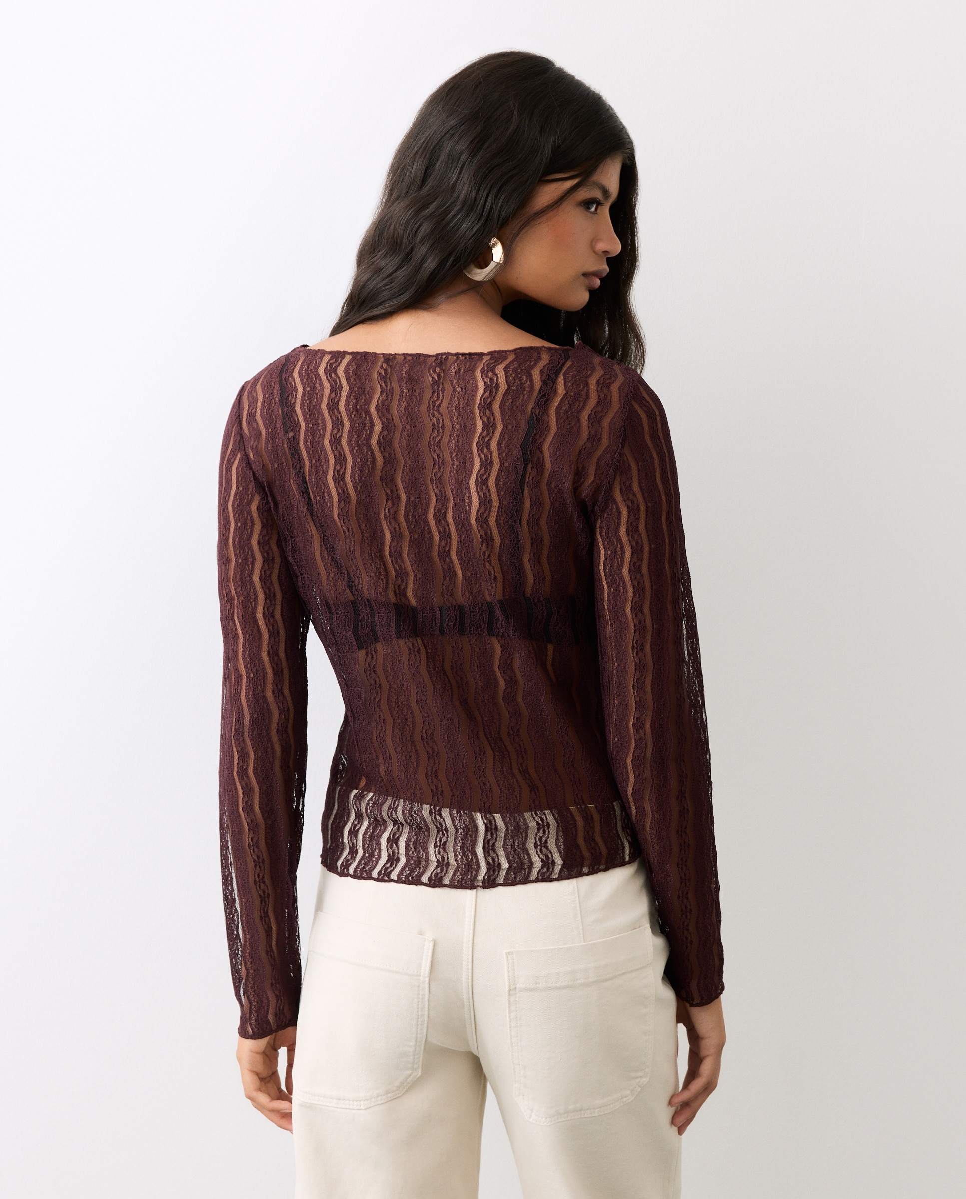 Camiseta lisa de manga larga de mujer - Tintoretto - 291 Berenjena 291 Berenjena-3