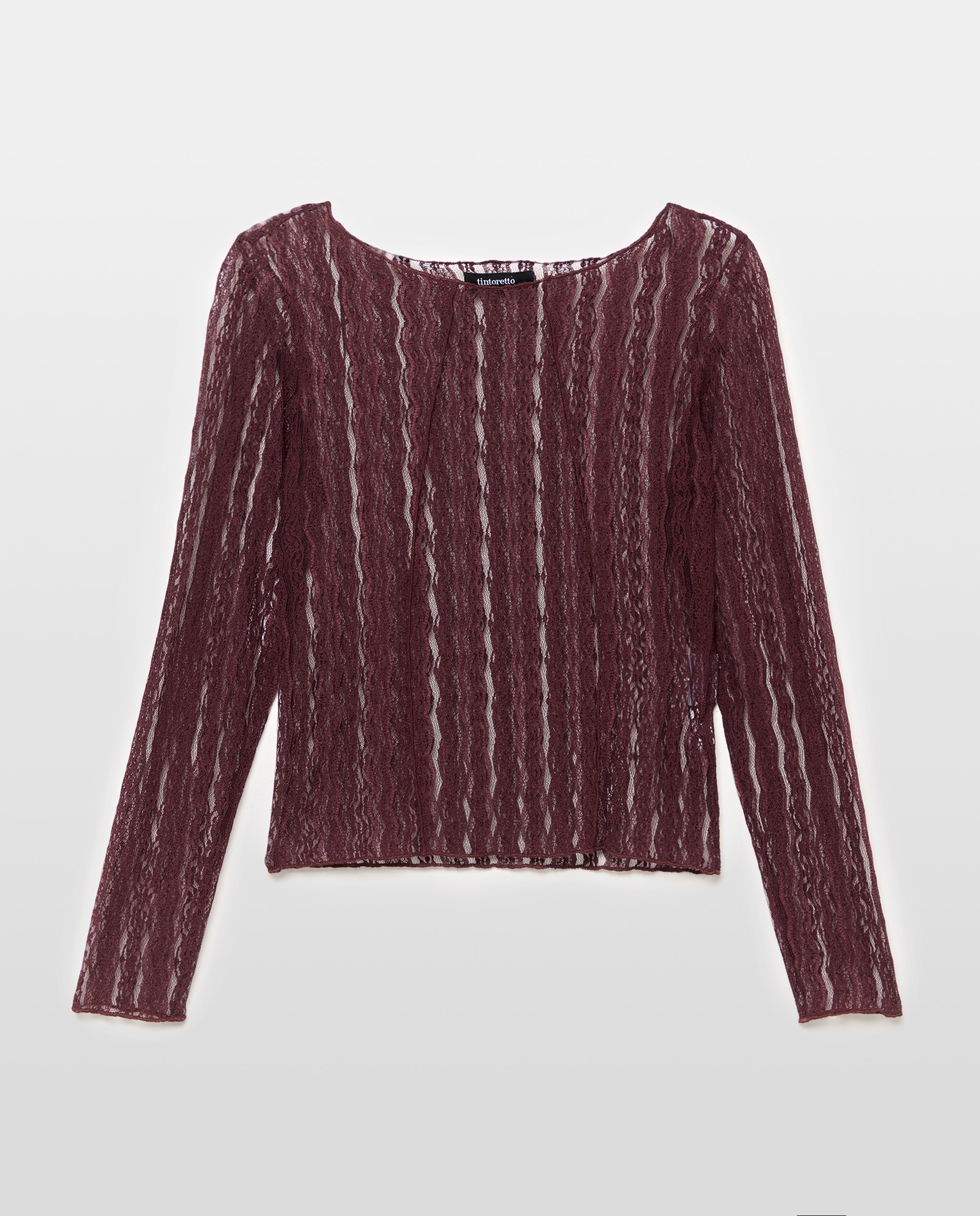 Camiseta lisa de manga larga de mujer - Tintoretto - 291 Berenjena 291 Berenjena-4