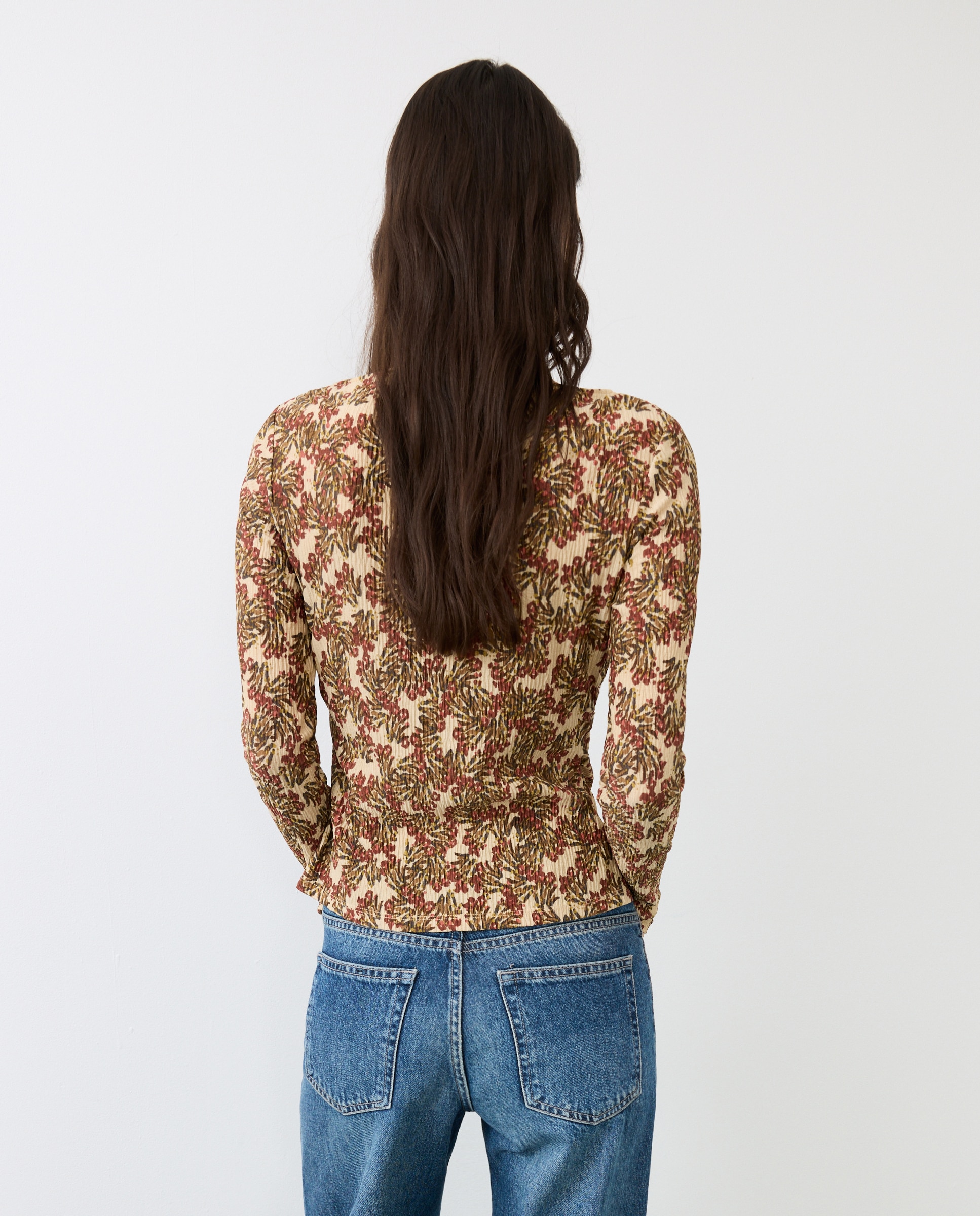 Camiseta manga larga con nudo lateral de mujer - Tintoretto - Marrón Marrón-3