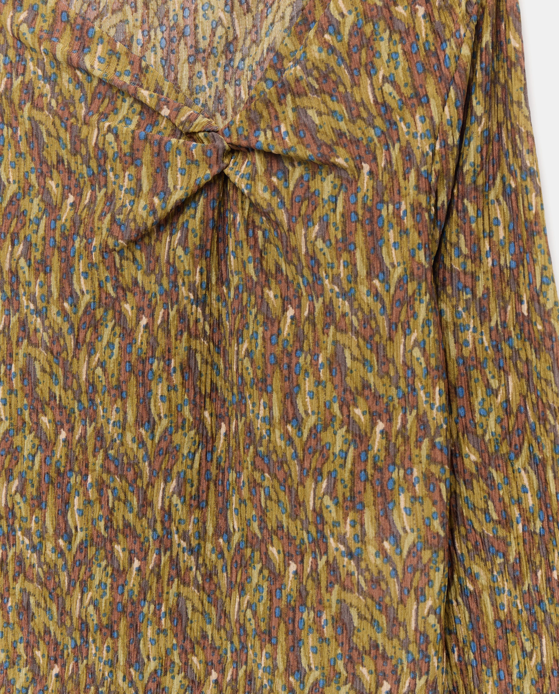 Camisola de Manga Comprida com Nó Lateral Azul-5