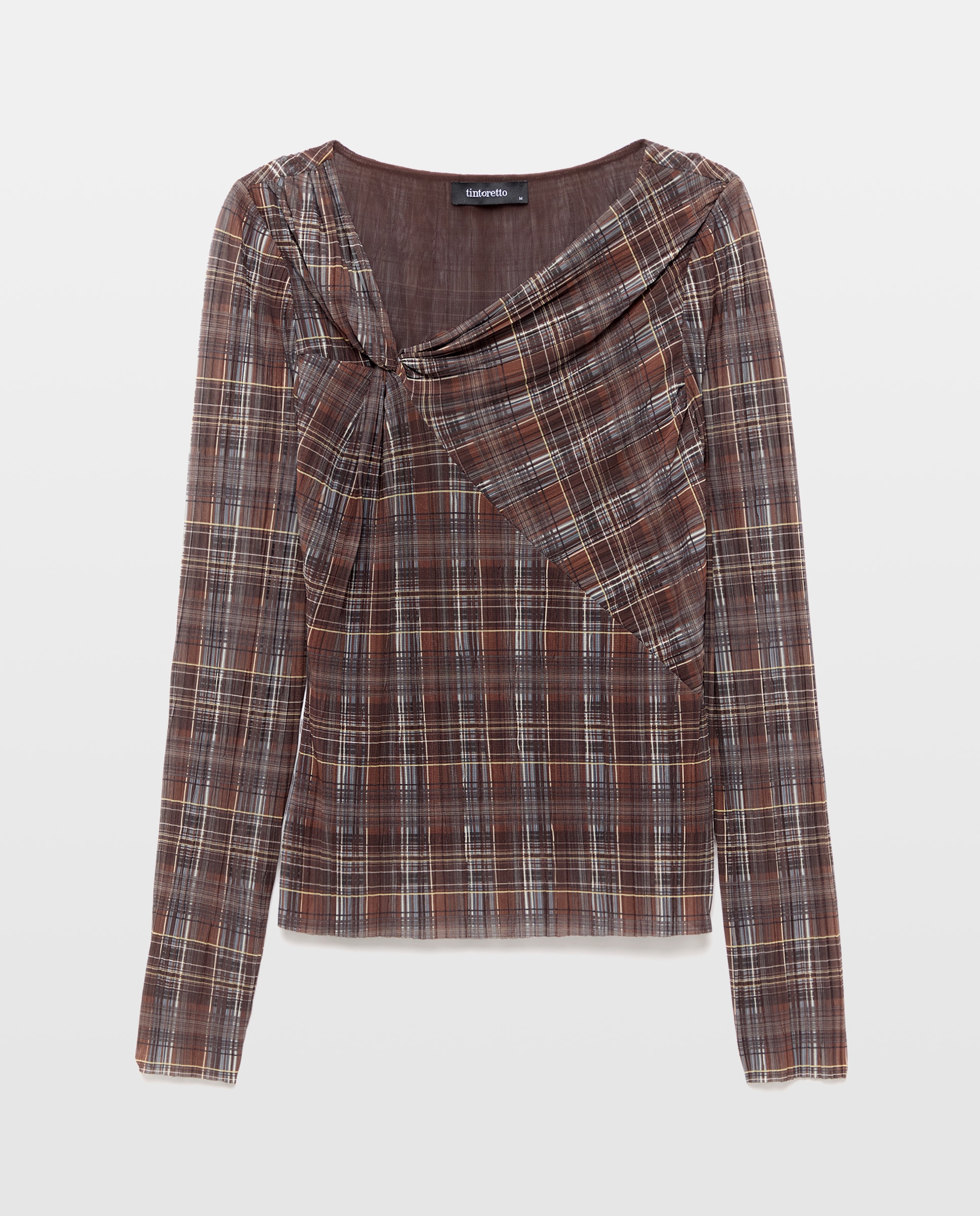 Imagem 0 de T-shirt de Tule com Estampado aos Quadrados