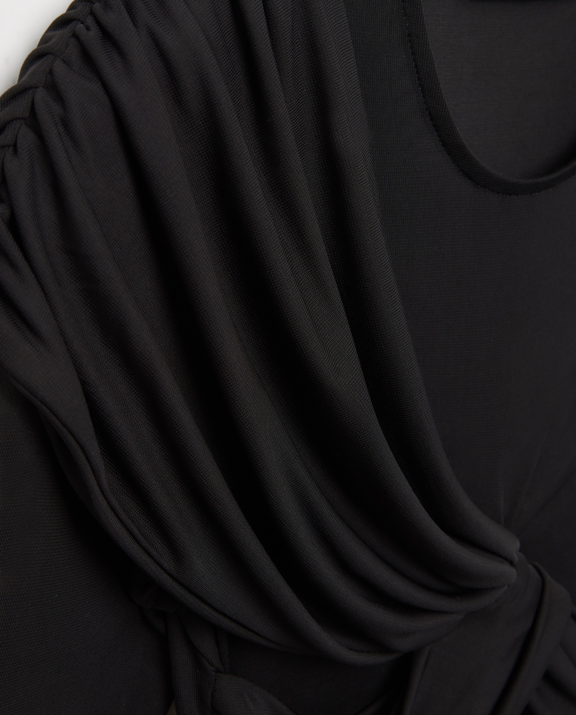 Camiseta de mujer de manga larga con tul trapeado - Tintoretto - Negro Negro-6