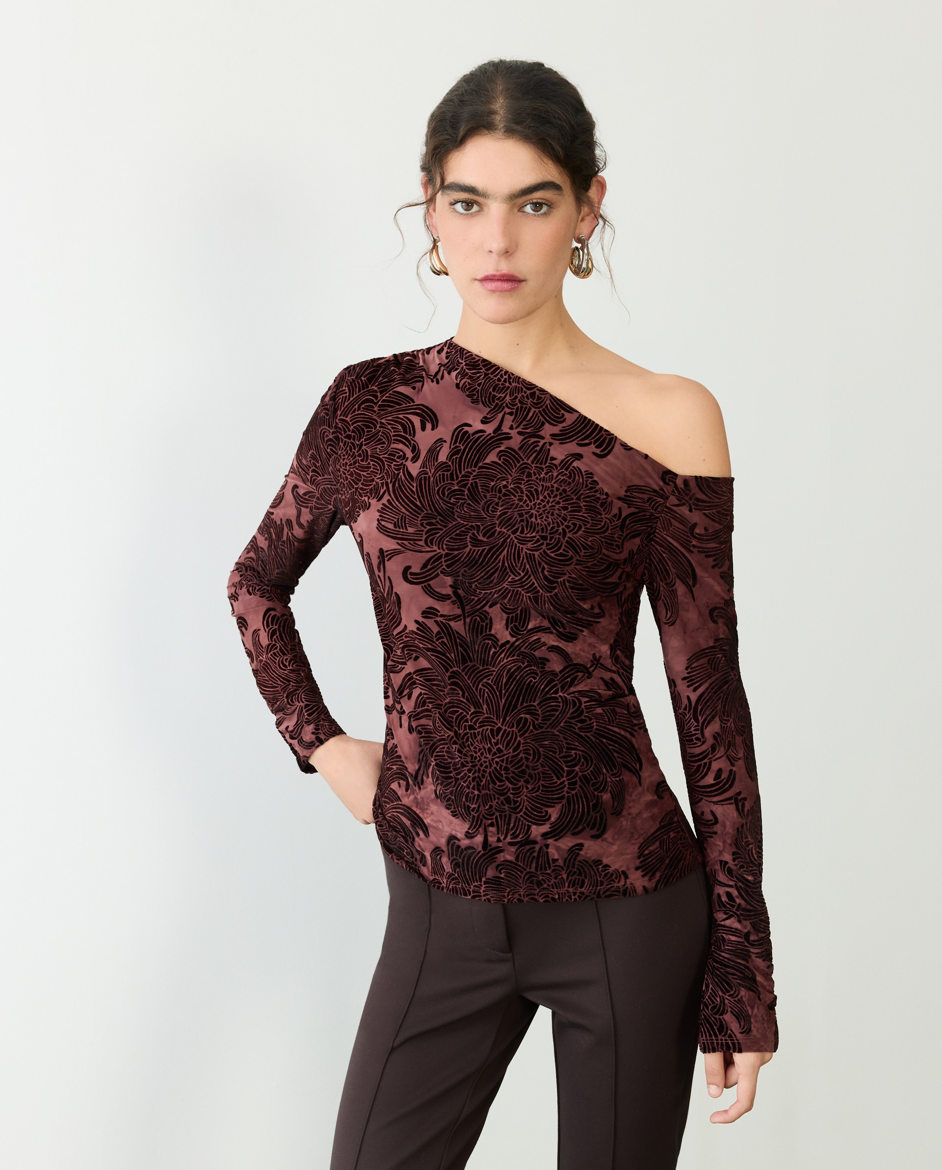 Imagen 2 de Camiseta manga larga estampada de mujer - Tintoretto - Rosa Rosa