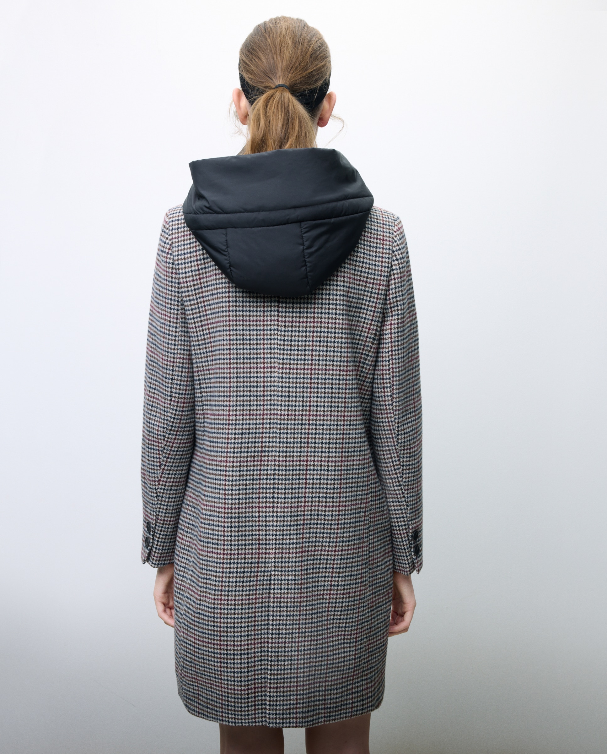 Sobretudo com capuz Castanho-4