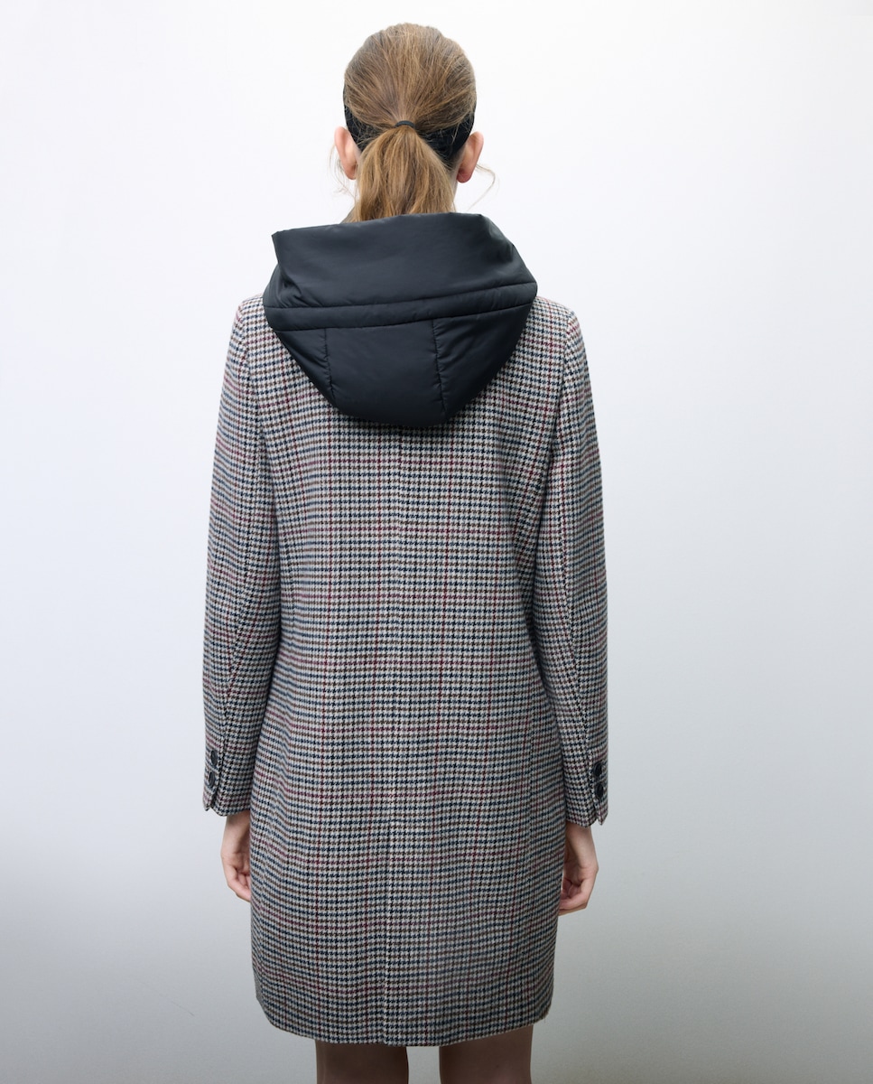 Sobretudo com capuz Castanho-4