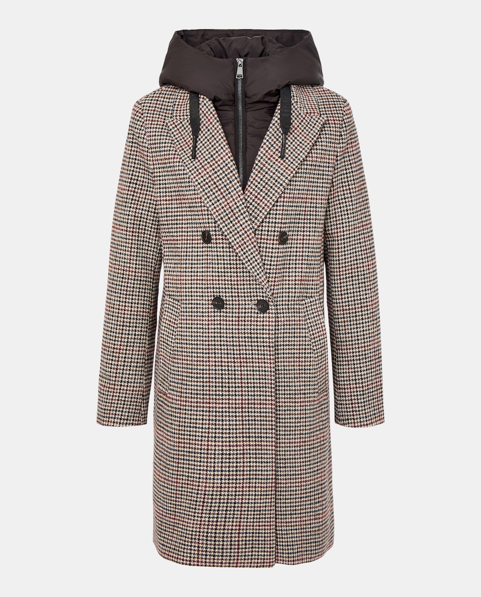 Sobretudo com capuz Castanho-5