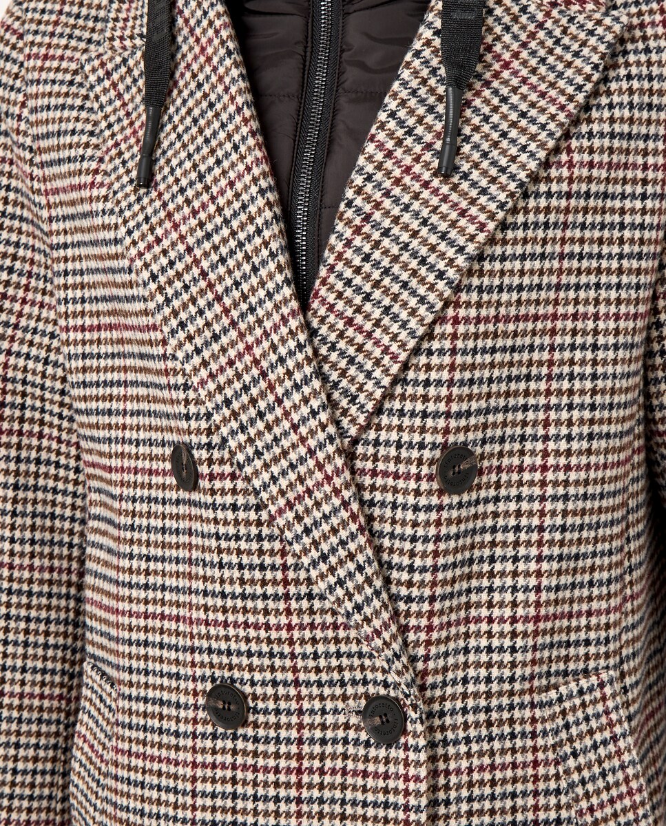 Sobretudo com capuz Castanho-6