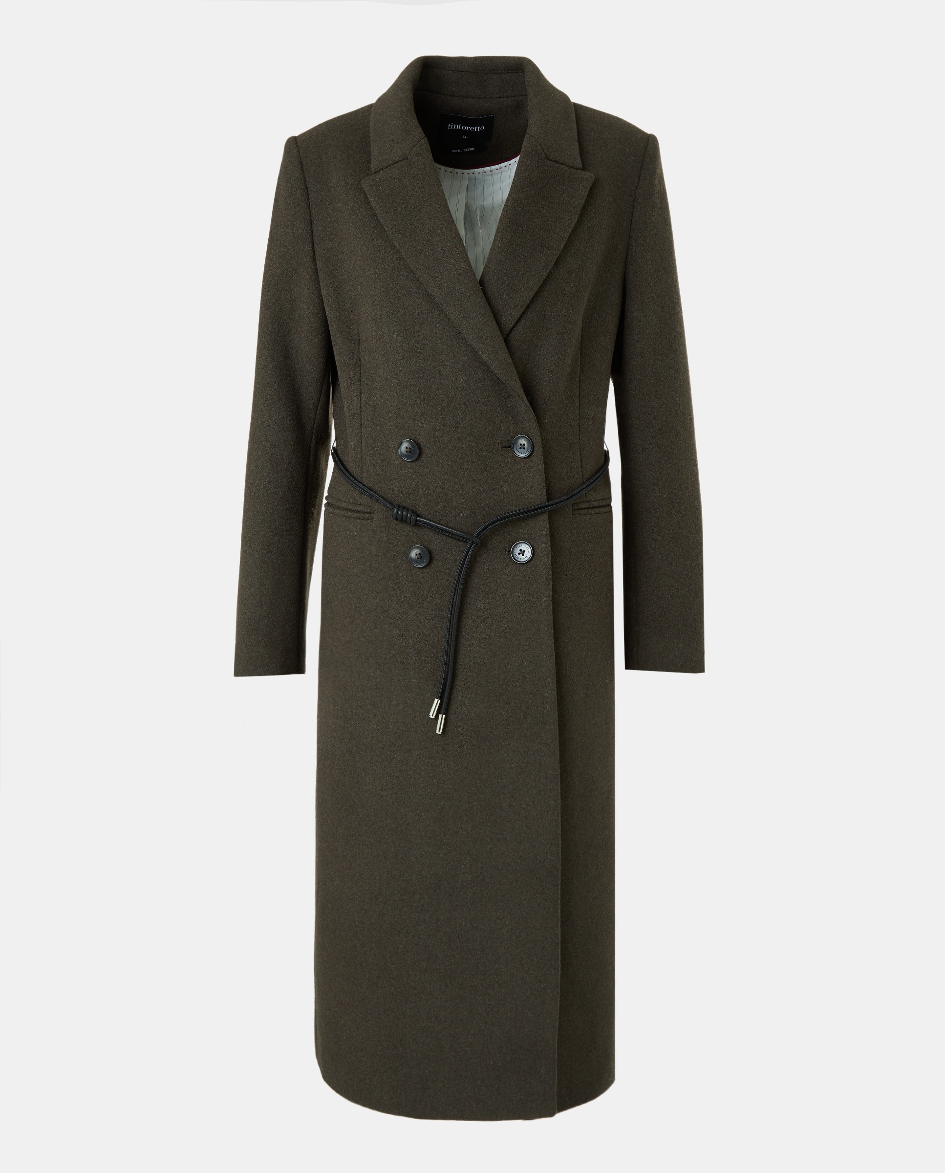 Sobretudo com Aba de Lã e Cinto 520 Caqui-6