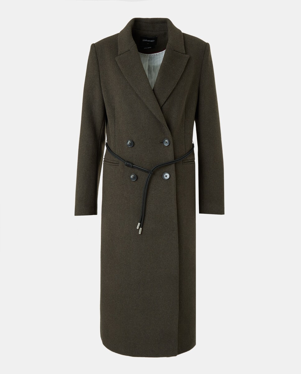 Sobretudo com Aba de Lã e Cinto 520 Caqui-6