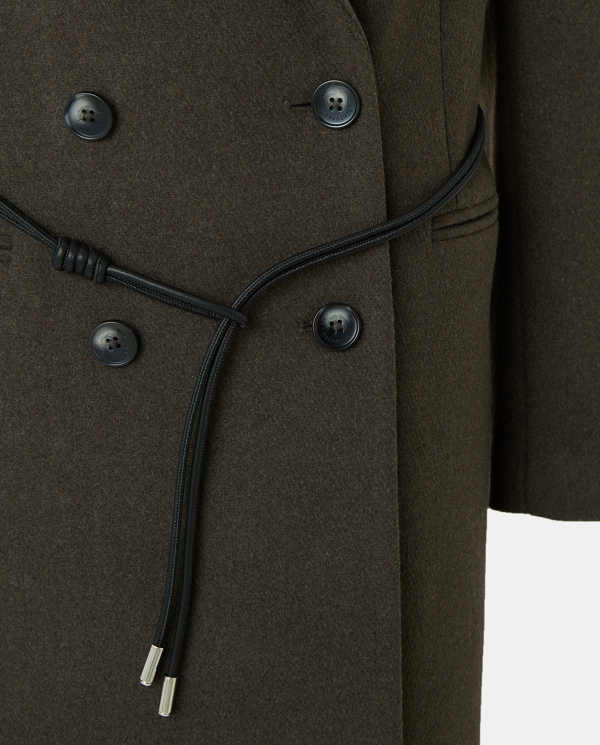 Sobretudo com Aba de Lã e Cinto 520 Caqui-7