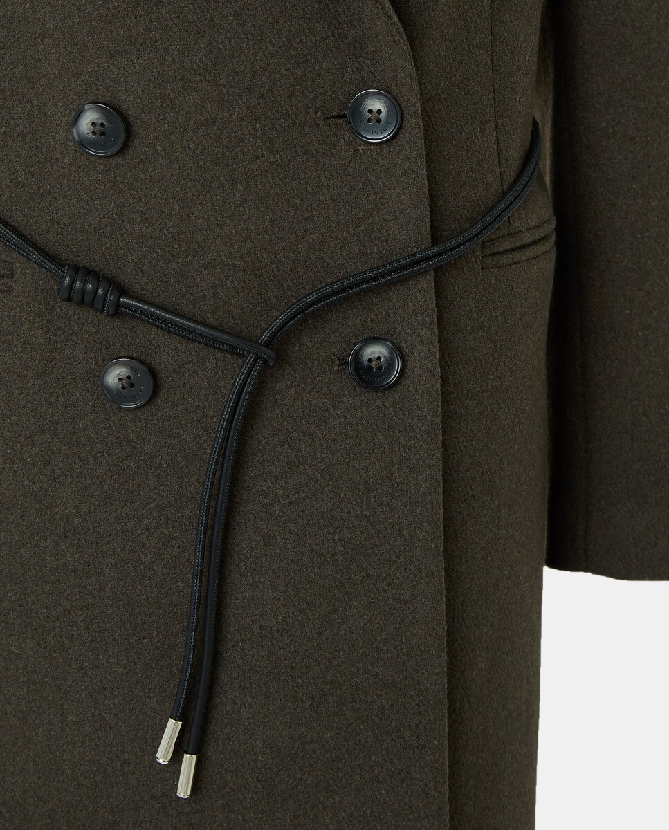 Sobretudo com Aba de Lã e Cinto 520 Caqui-7