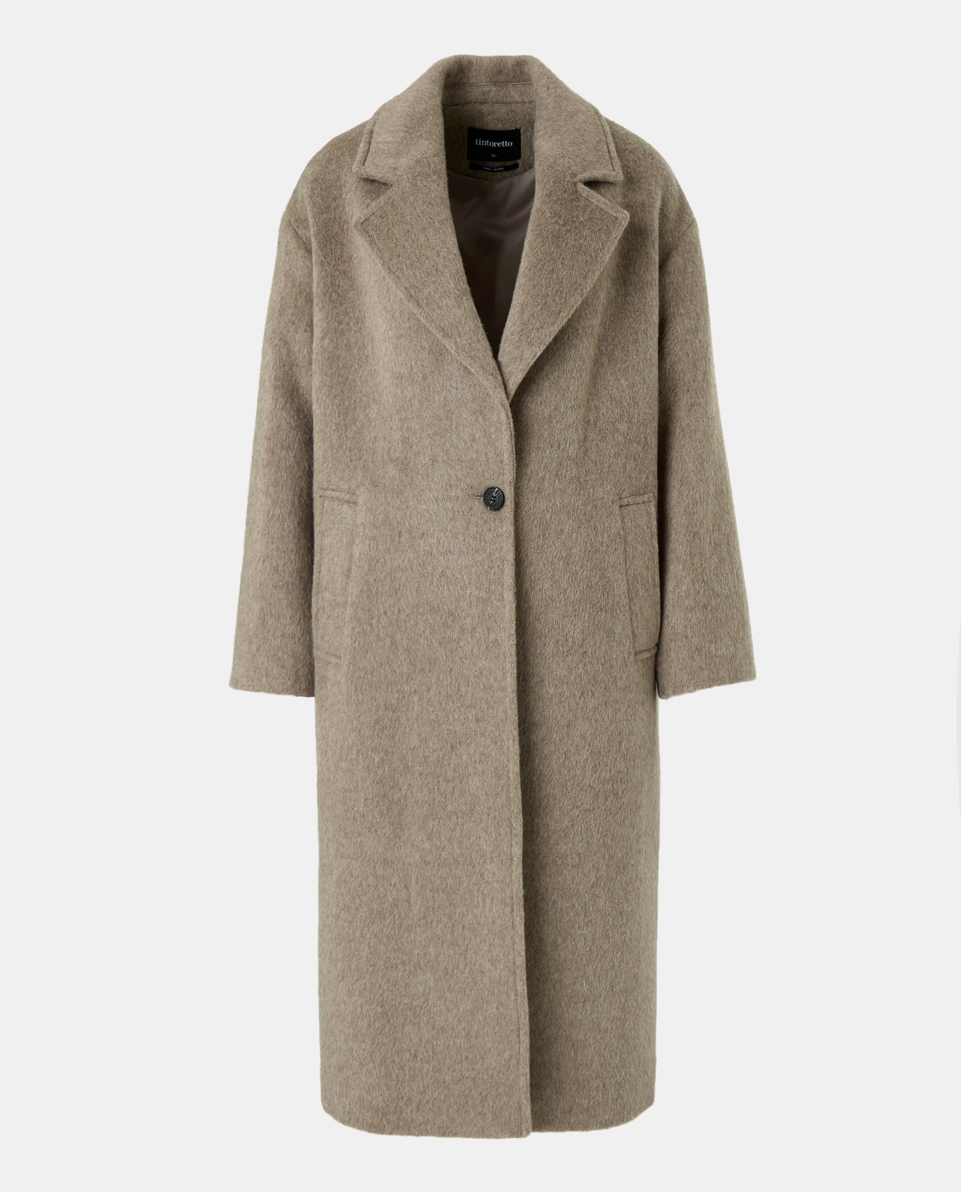 Sobretudo Comprido Liso Vison Claro-5