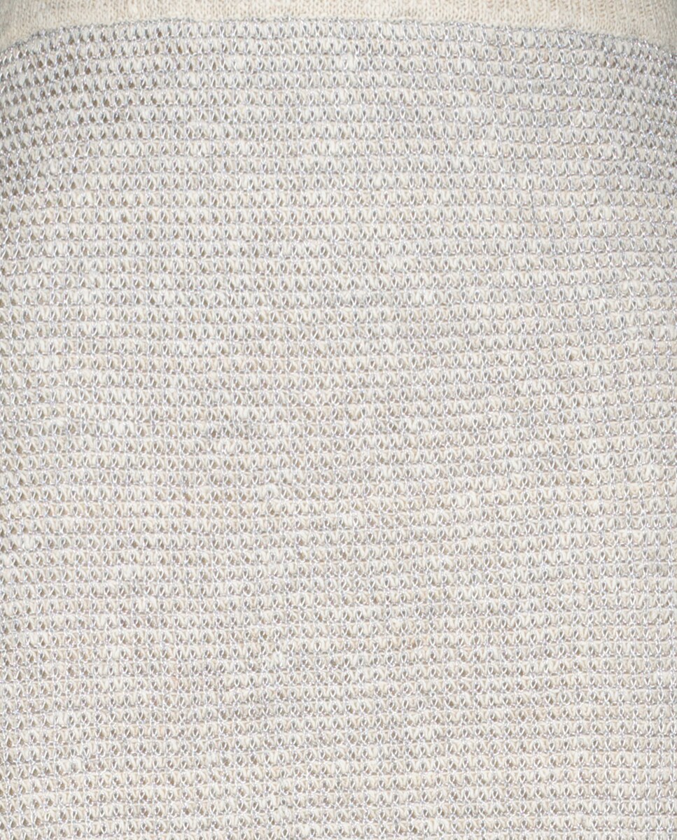 Saia de Tricot com Fio Metalizado - Prateado Prateado envelhecido-5