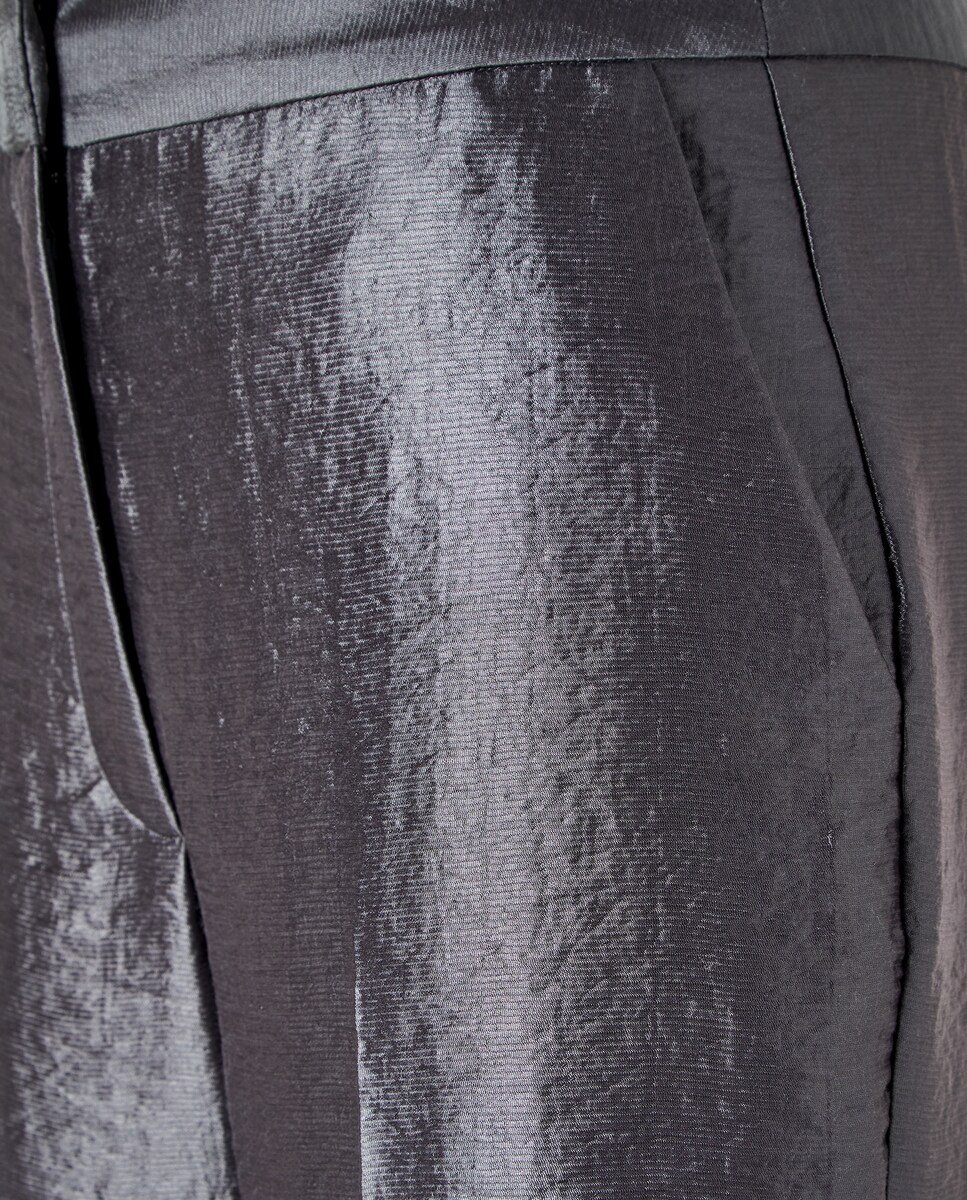 Calças de Fato Laminadas Prateado envelhecido-5